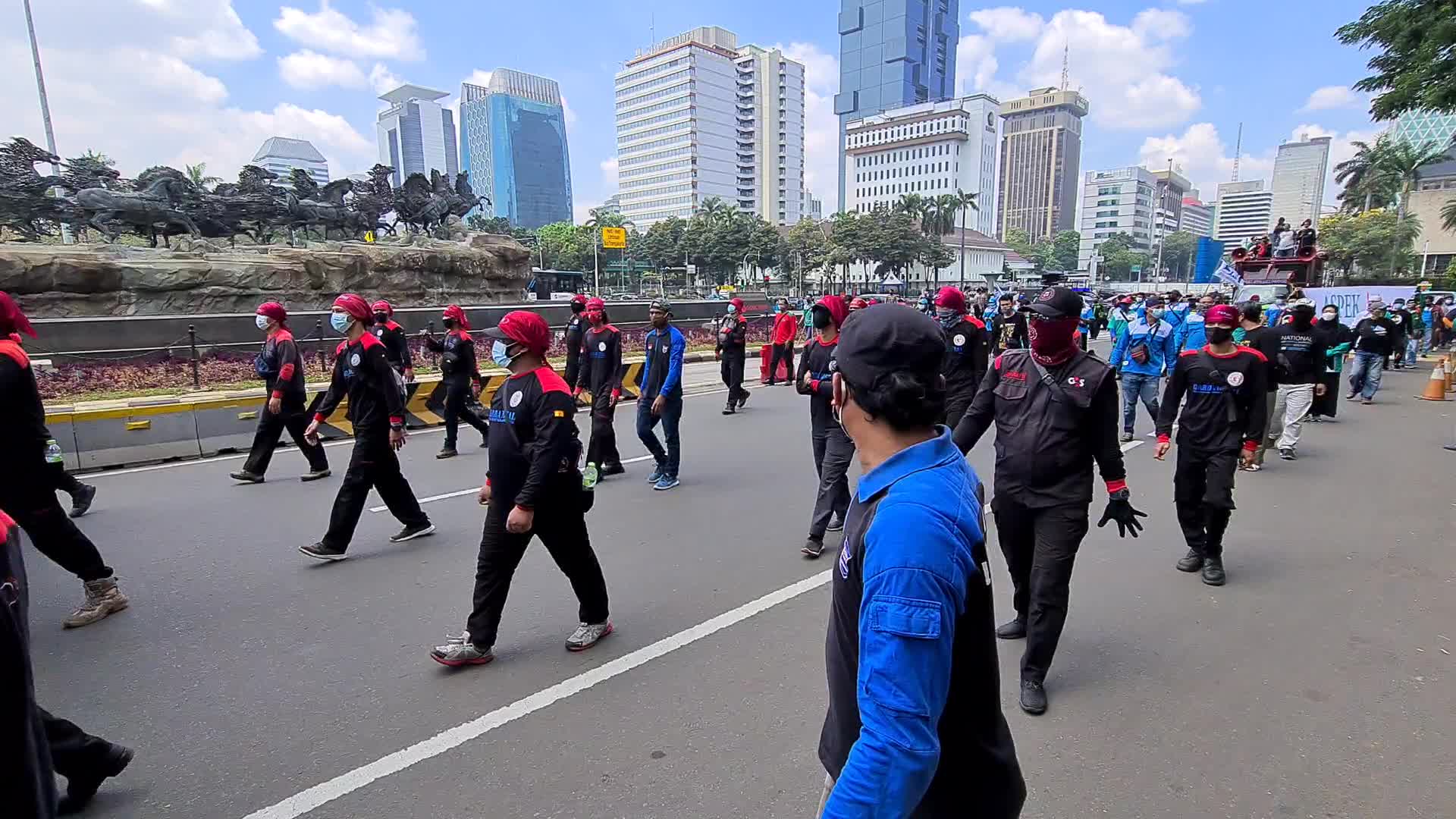 Omnibus law protest in Jakarta, Indonesia