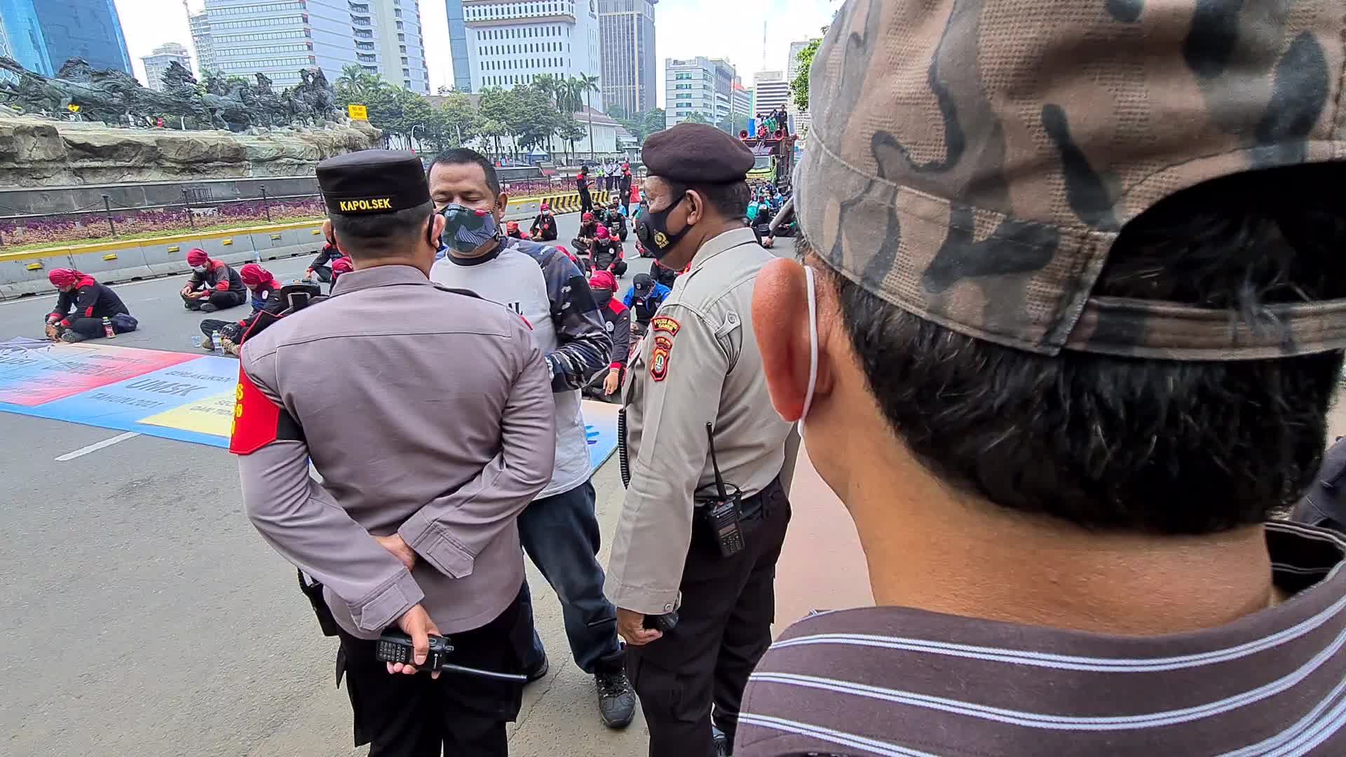 Omnibus law protest in Jakarta, Indonesia