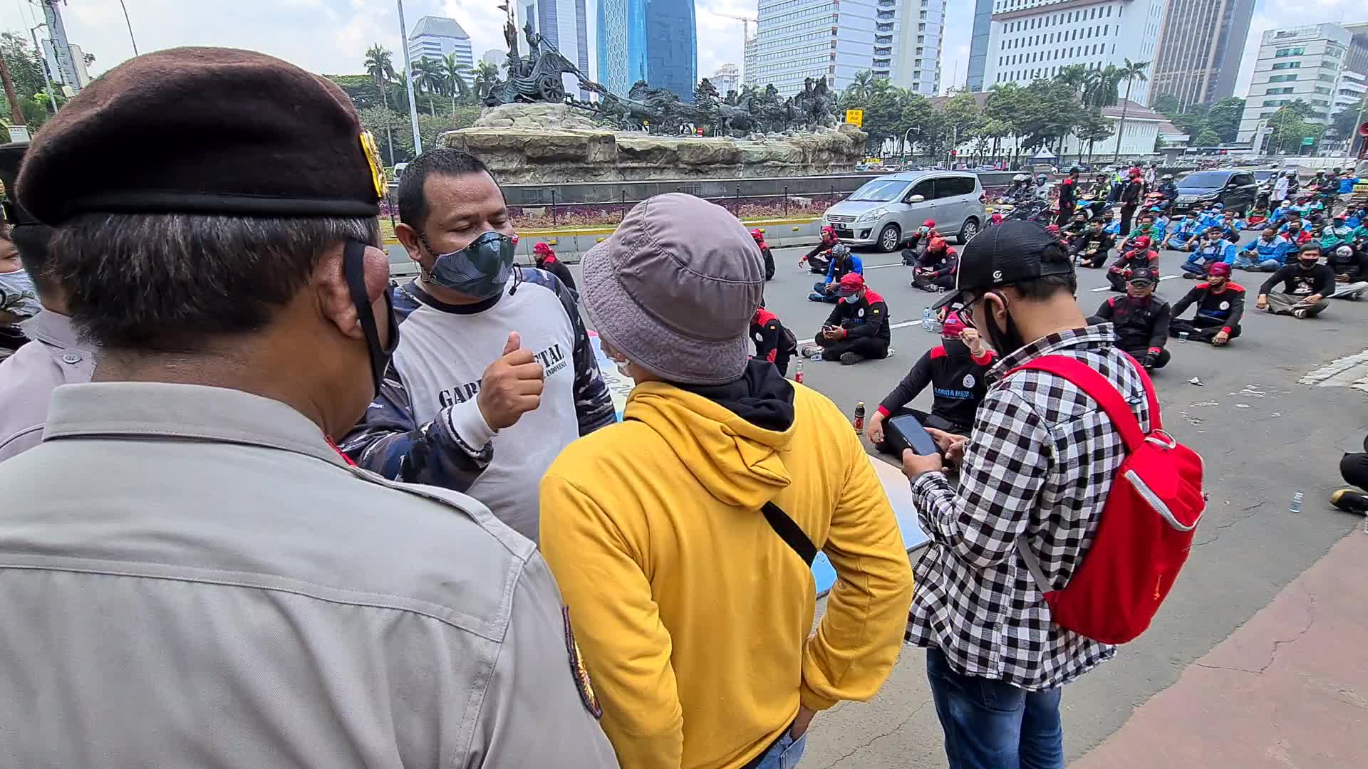 Omnibus law protest in Jakarta, Indonesia