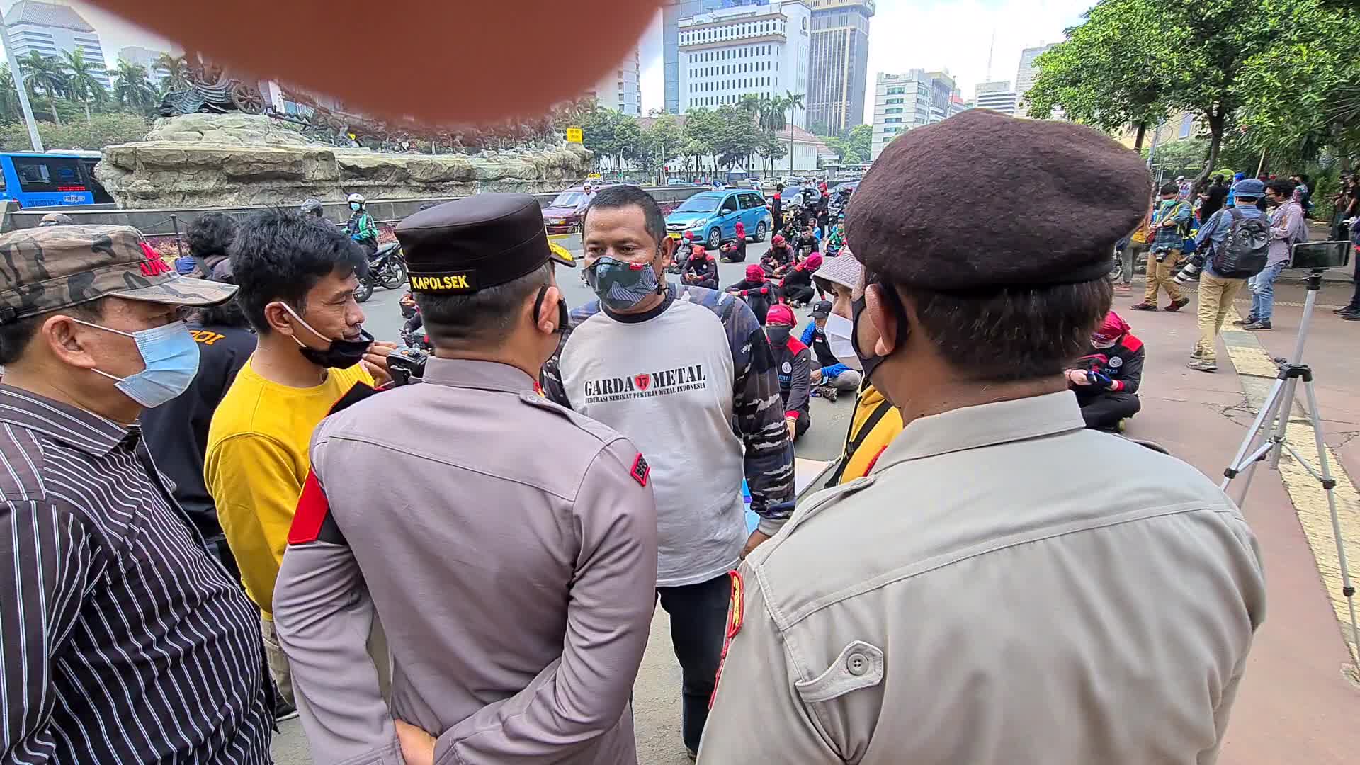 Omnibus law protest in Jakarta, Indonesia