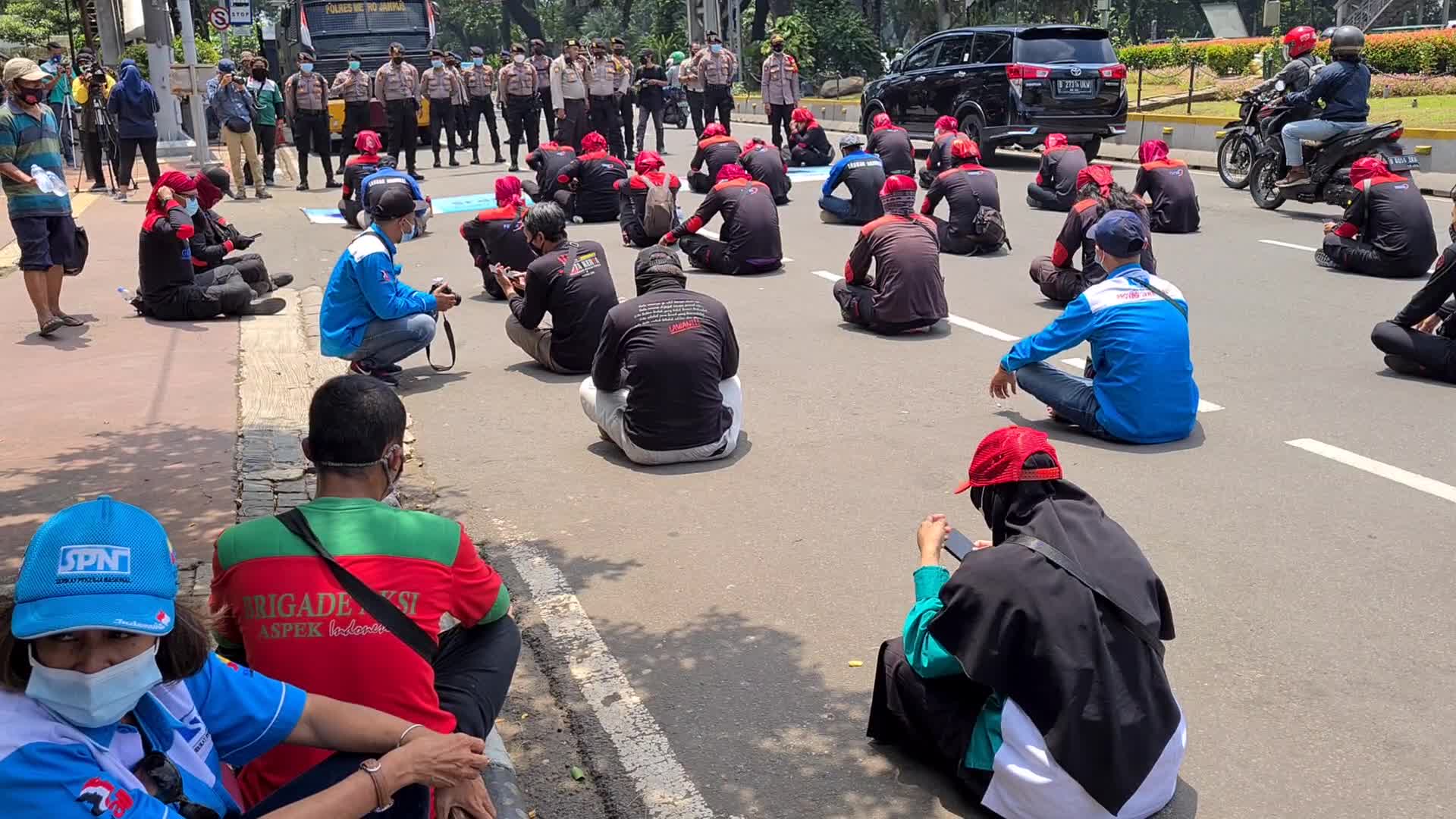 Omnibus law protest in Jakarta, Indonesia