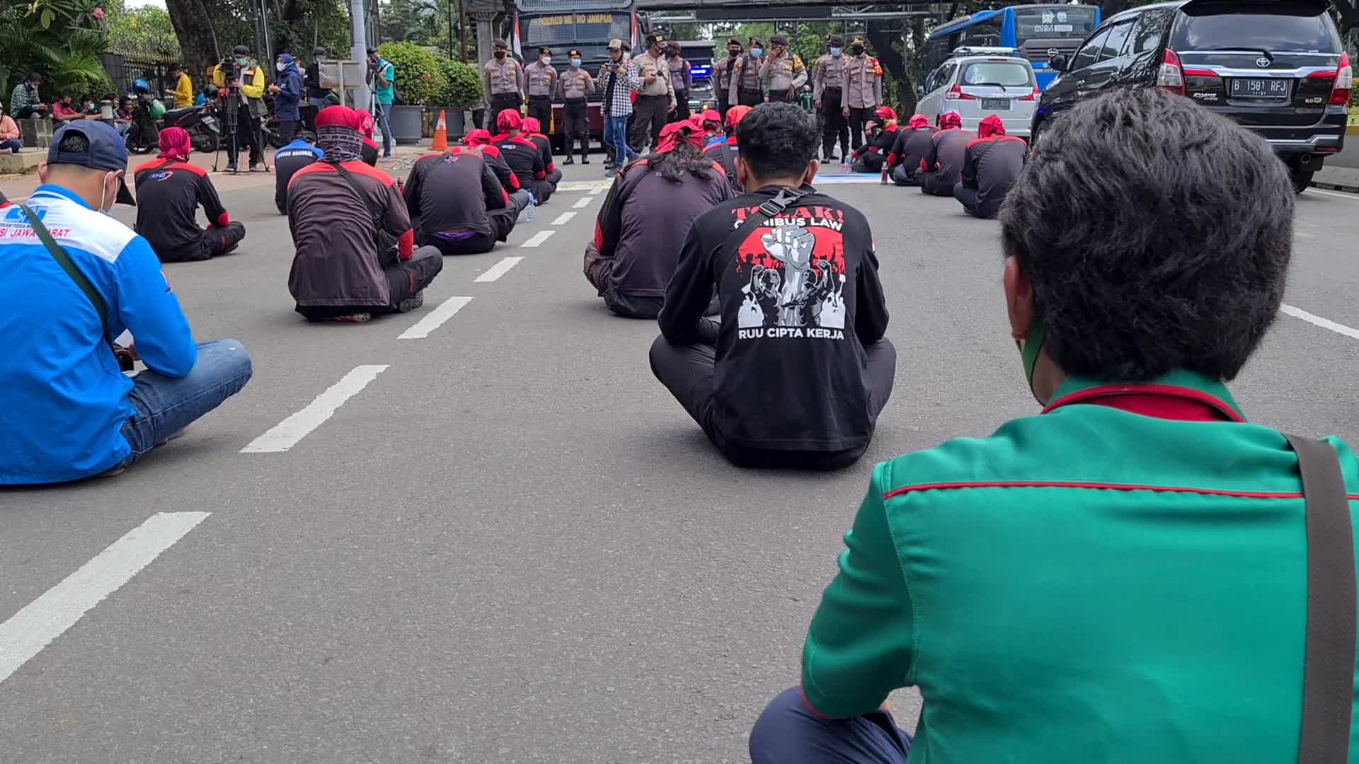 Omnibus law protest in Jakarta, Indonesia