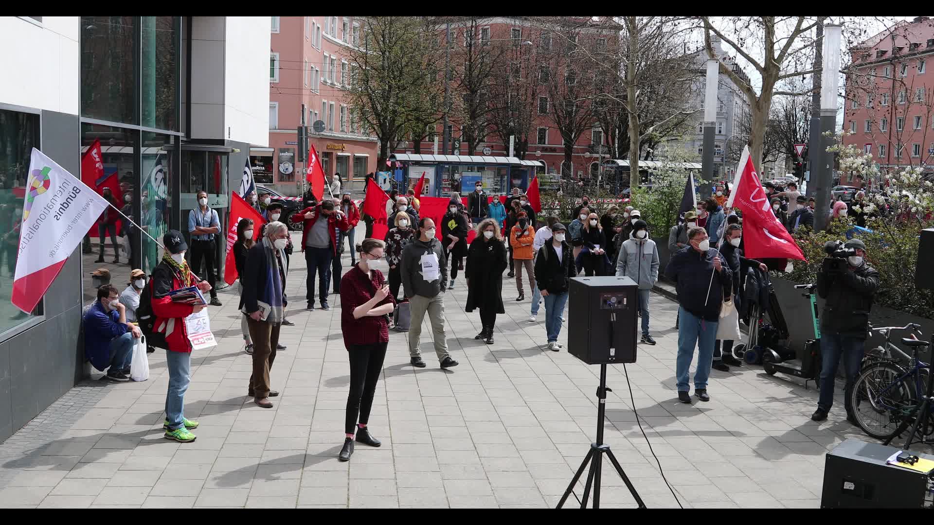 ZeroCovid activists protest for a lockdown in Munich, Germany