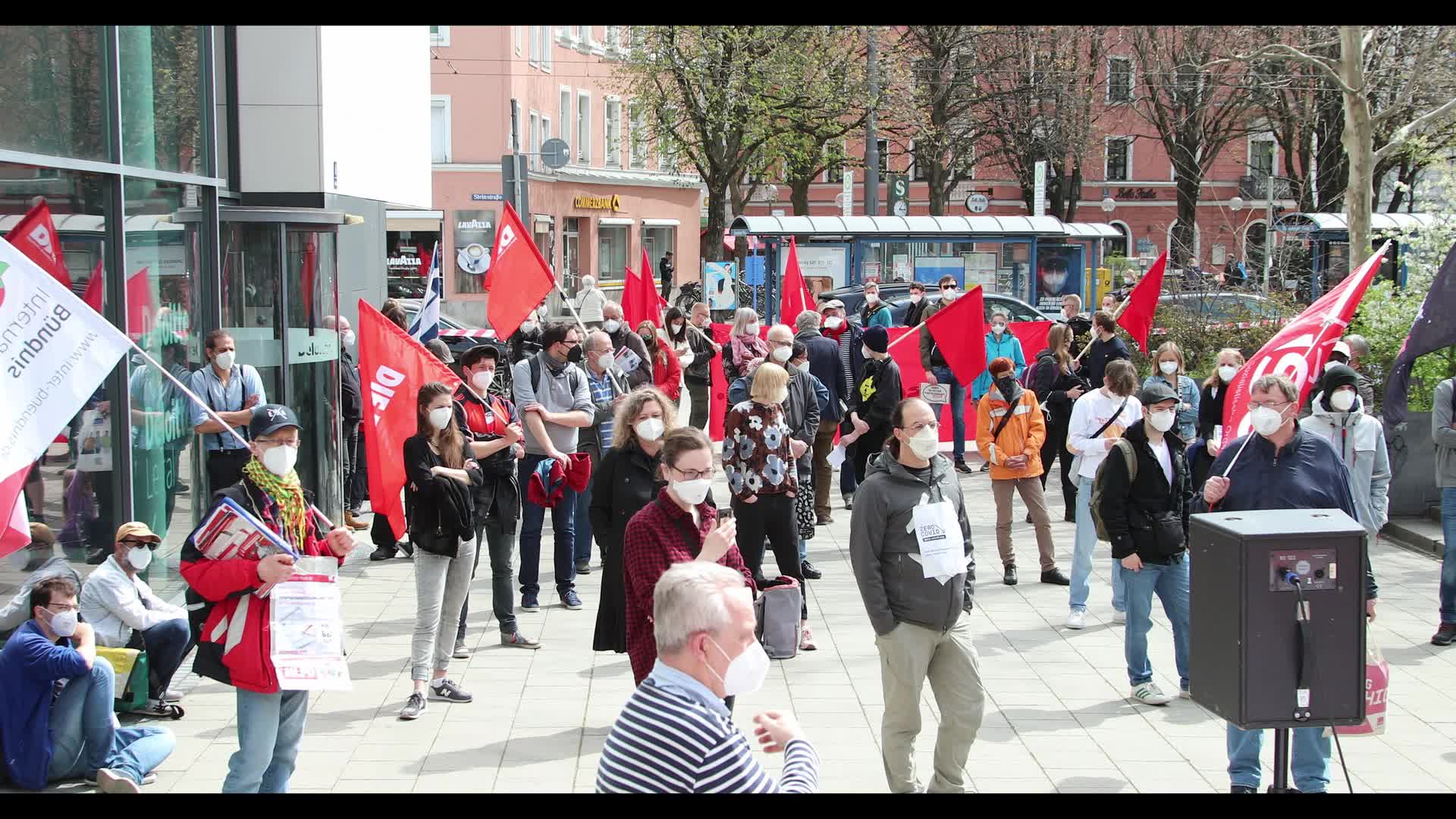ZeroCovid activists protest for a lockdown in Munich, Germany