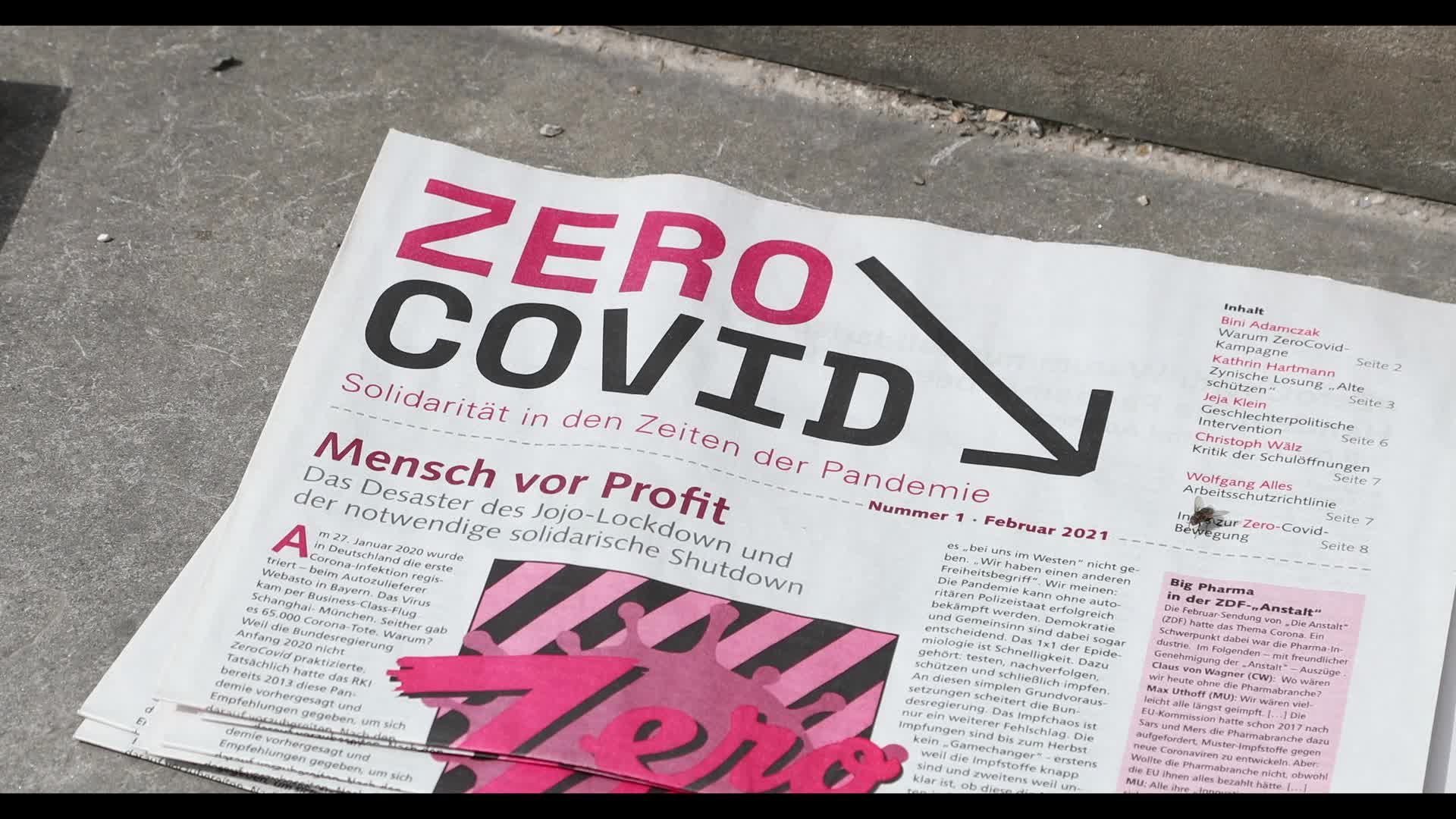ZeroCovid activists protest for a lockdown in Munich, Germany