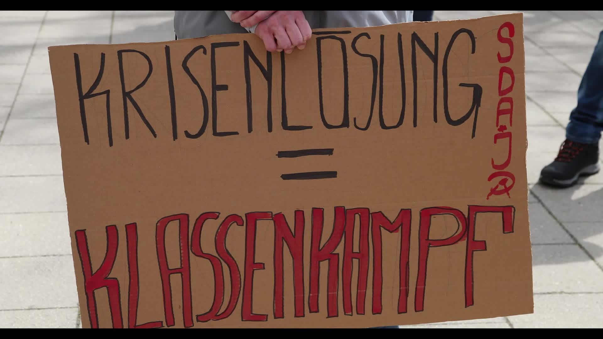 ZeroCovid activists protest for a lockdown in Munich, Germany