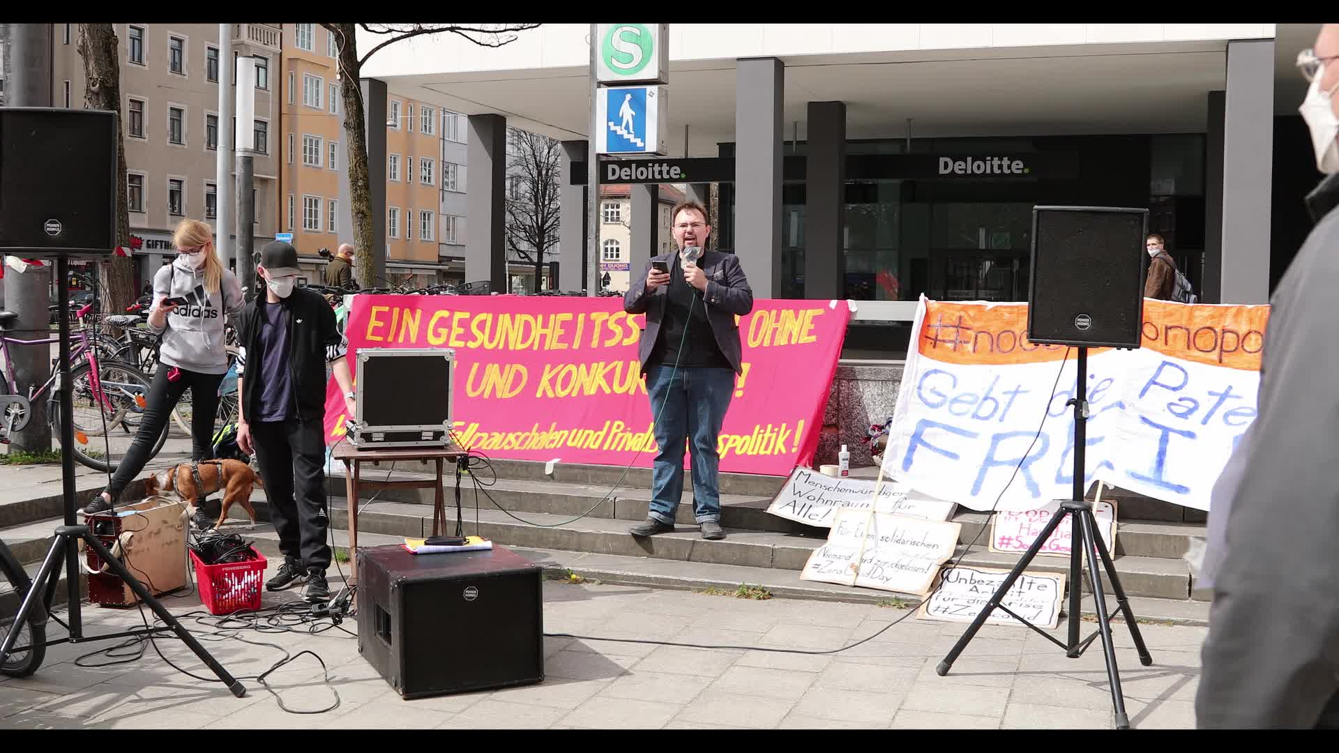 ZeroCovid activists protest for a lockdown in Munich, Germany