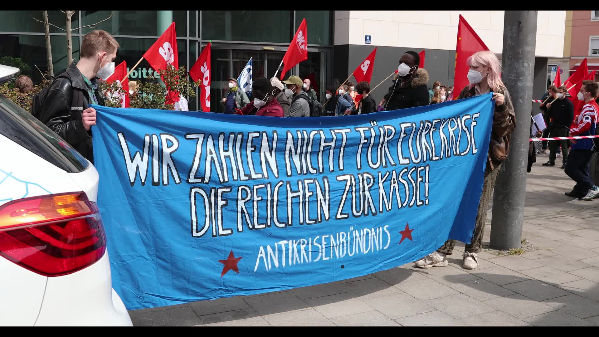 ZeroCovid activists protest for a lockdown in Munich, Germany