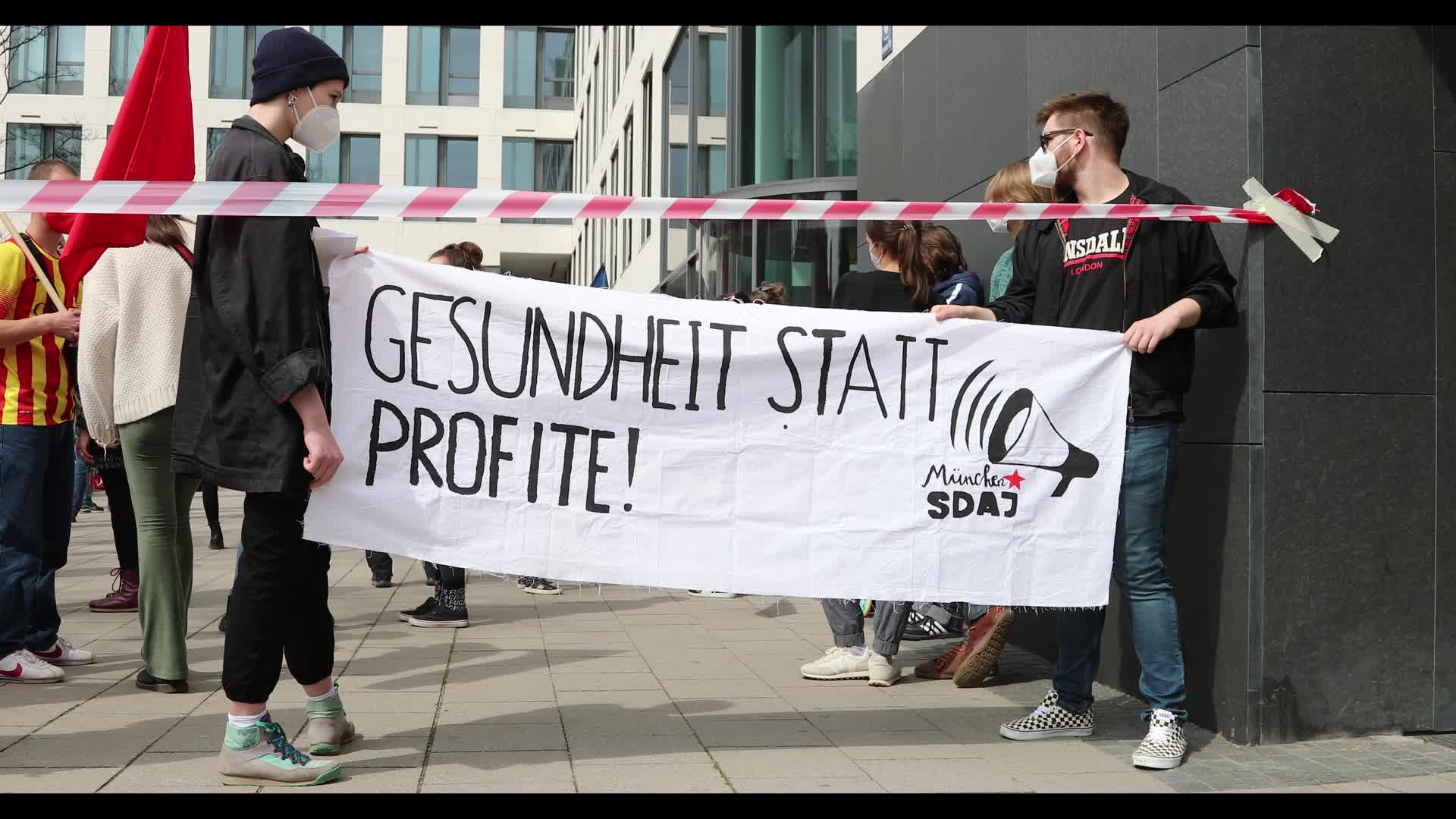 ZeroCovid activists protest for a lockdown in Munich, Germany
