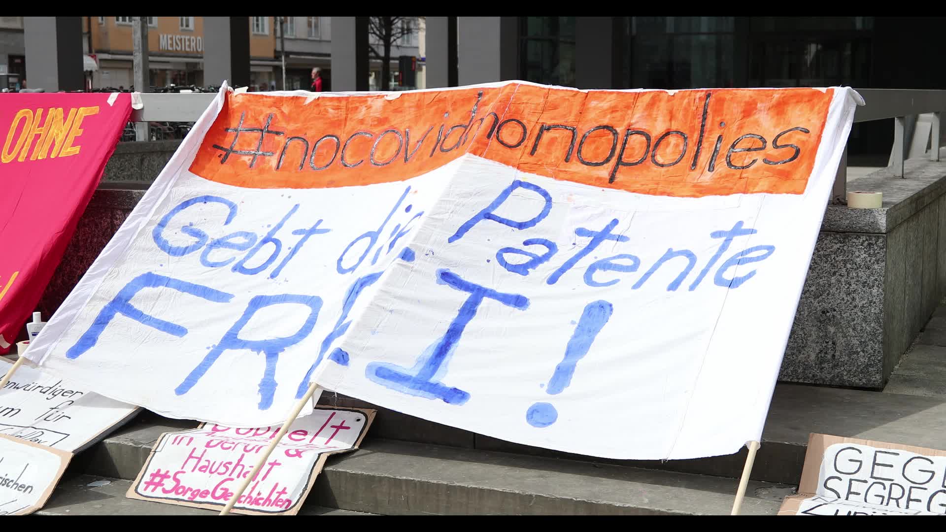 ZeroCovid activists protest for a lockdown in Munich, Germany