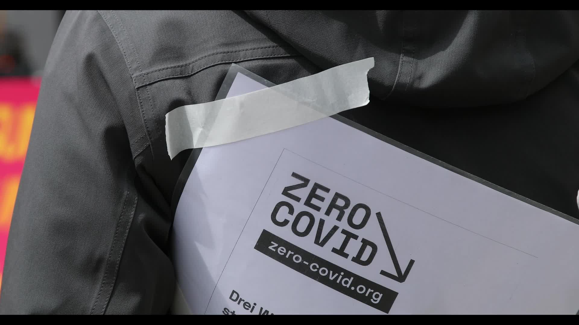 ZeroCovid activists protest for a lockdown in Munich, Germany