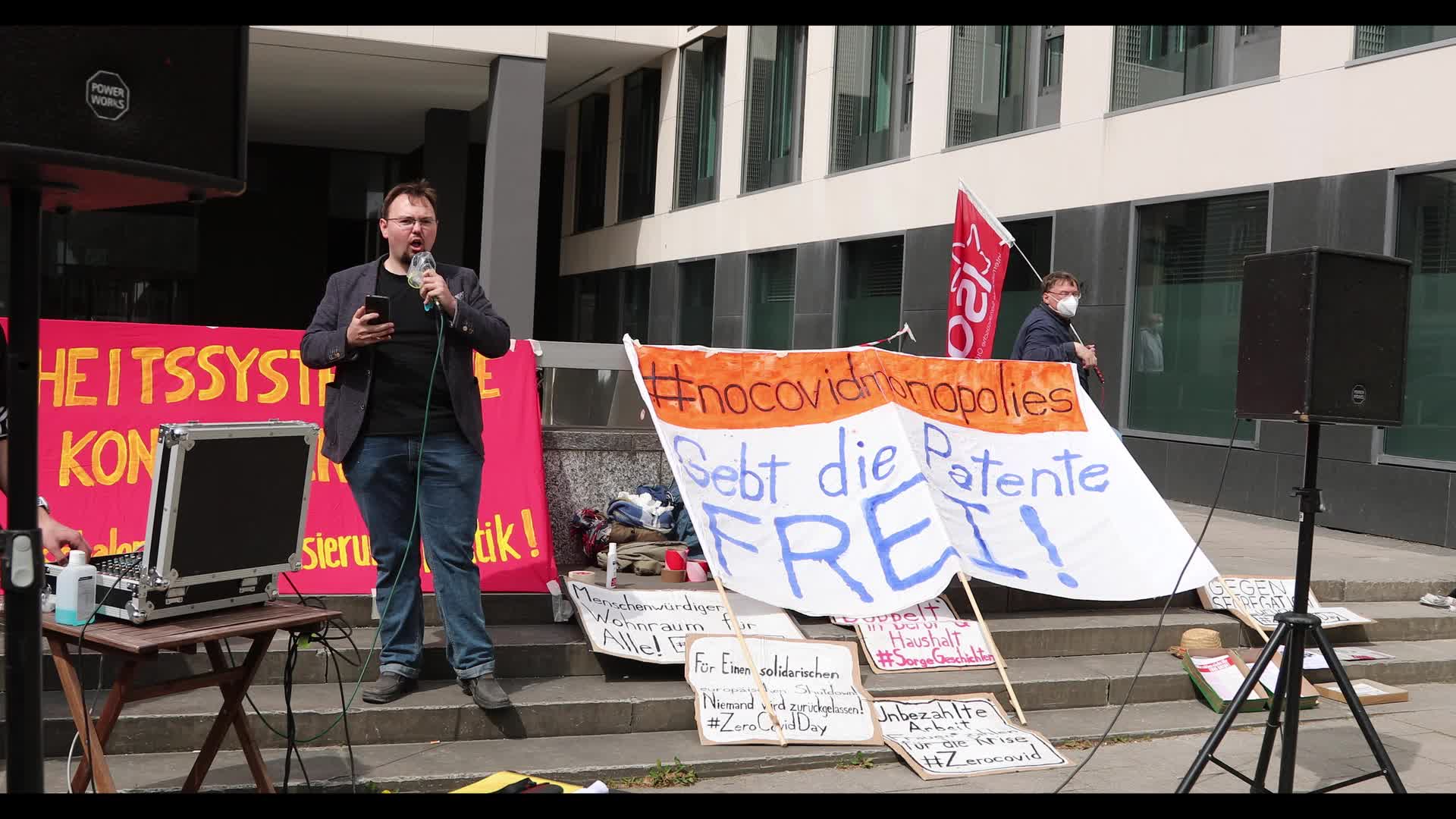 ZeroCovid activists protest for a lockdown in Munich, Germany