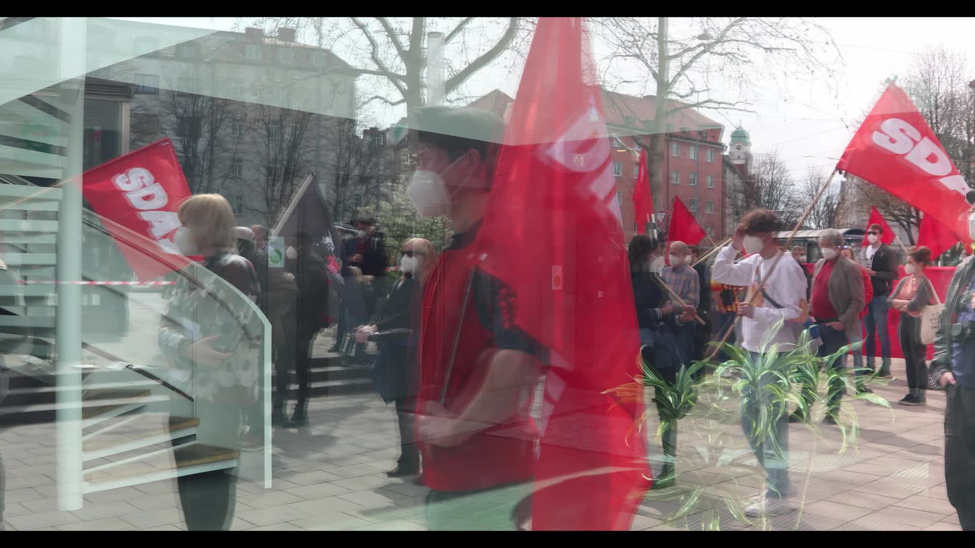 ZeroCovid activists protest for a lockdown in Munich, Germany