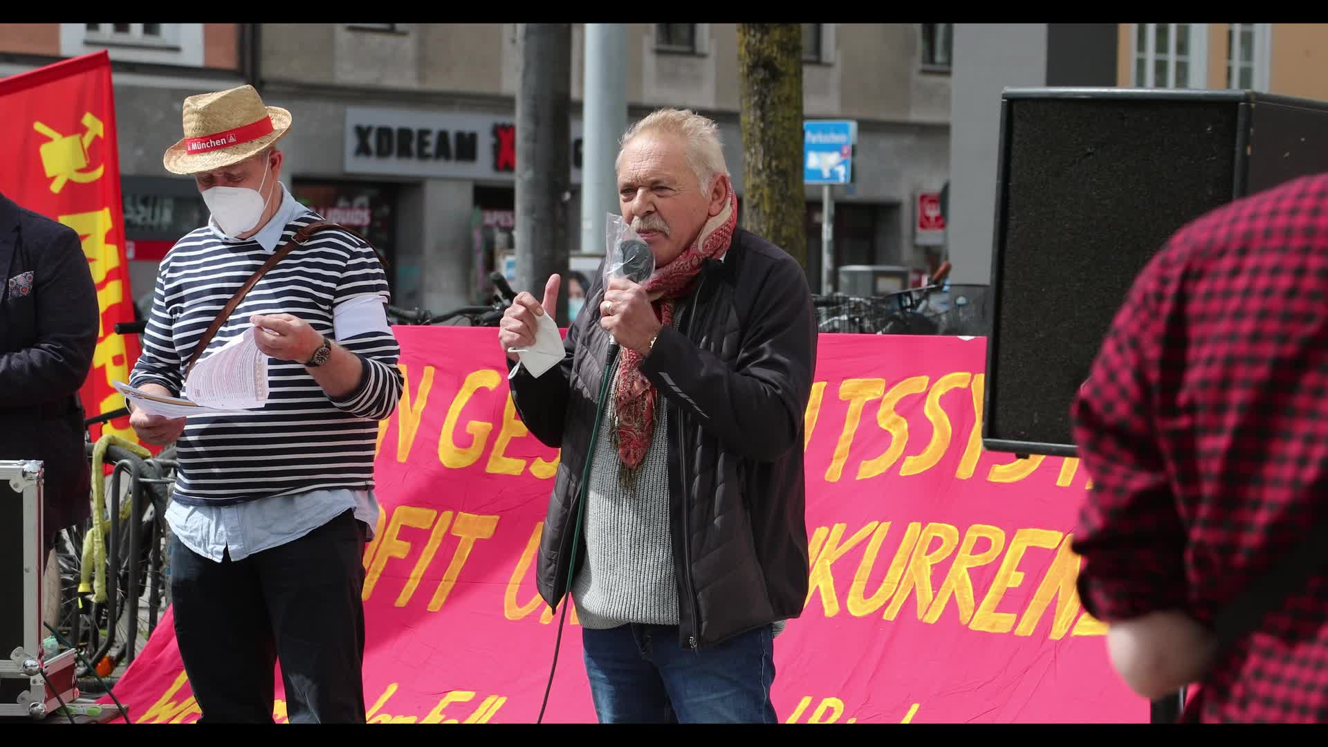 ZeroCovid activists protest for a lockdown in Munich, Germany