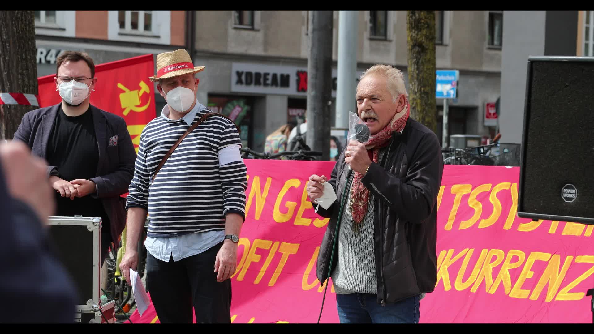 ZeroCovid activists protest for a lockdown in Munich, Germany