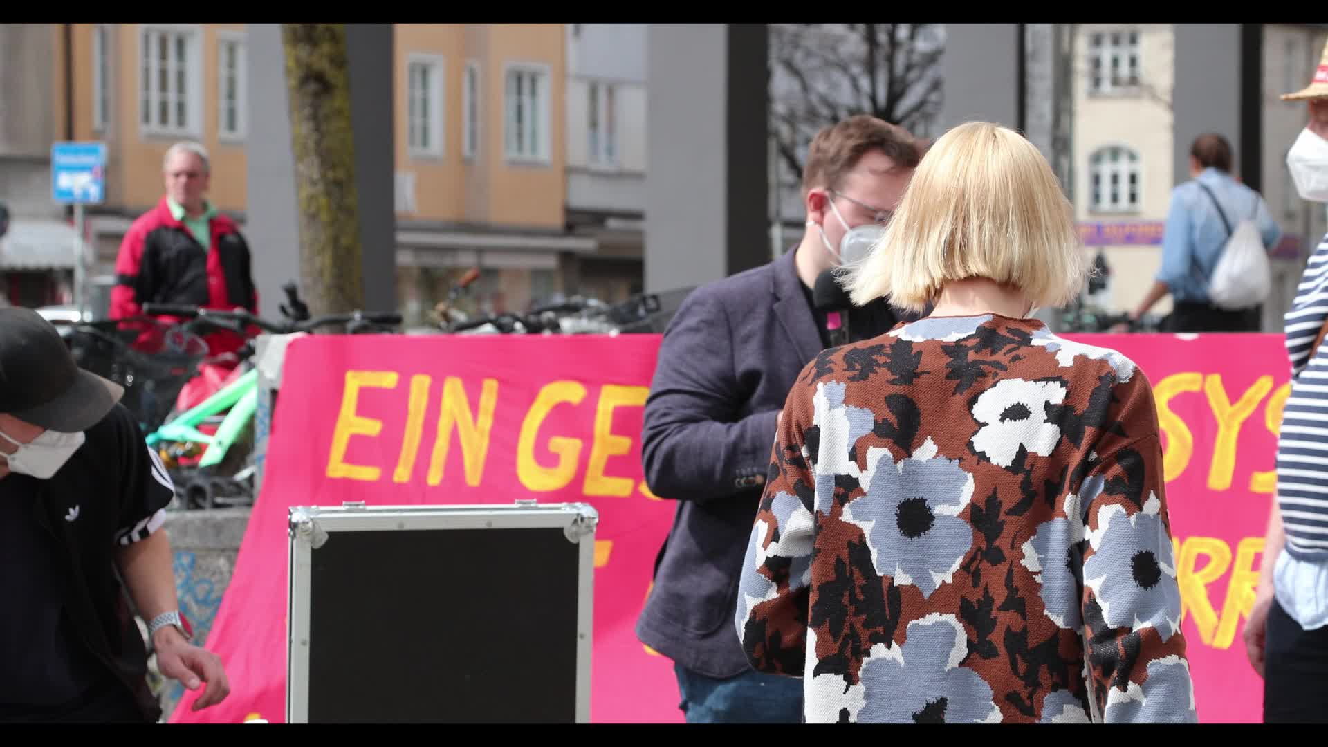 ZeroCovid activists protest for a lockdown in Munich, Germany