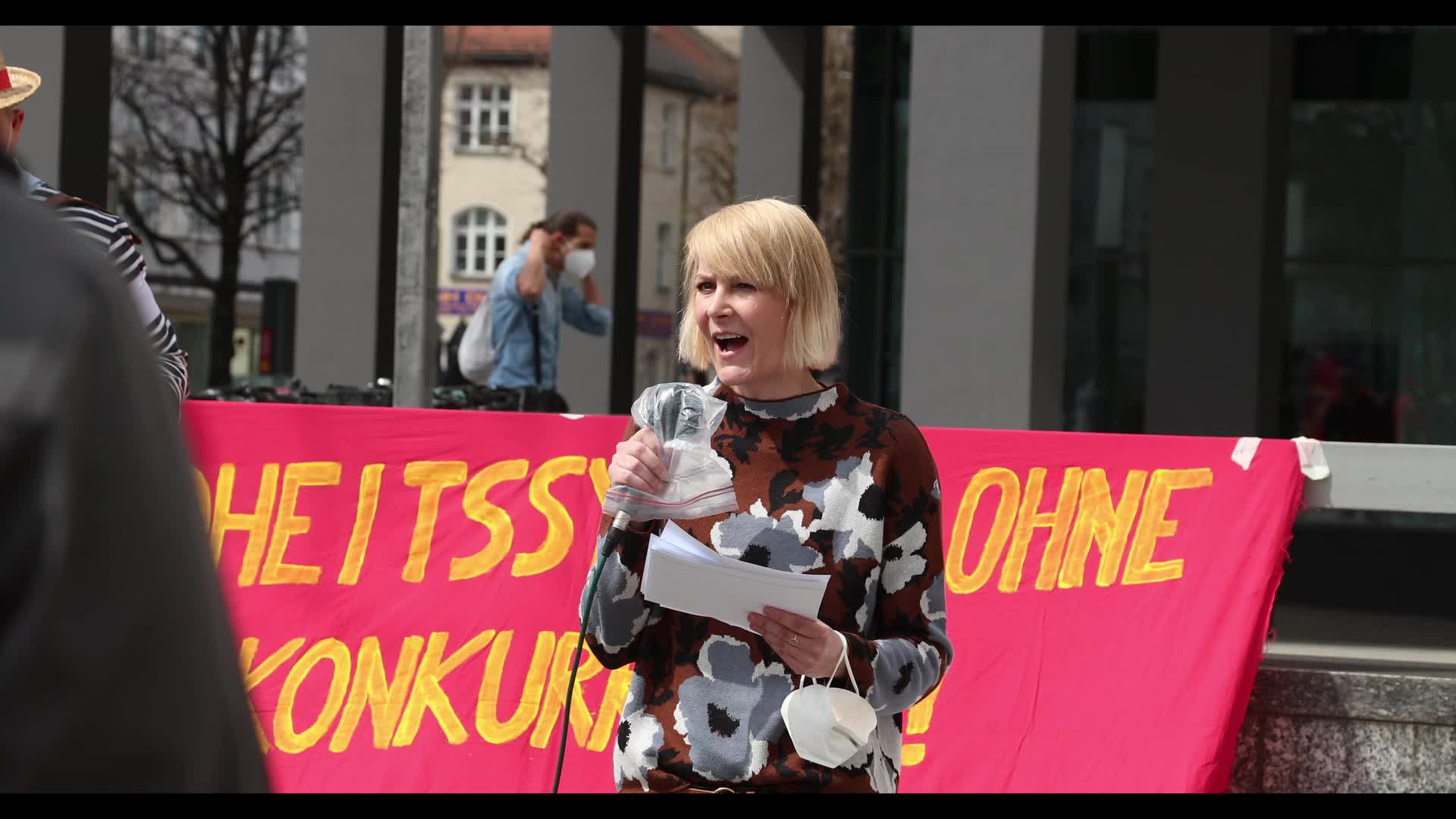ZeroCovid activists protest for a lockdown in Munich, Germany