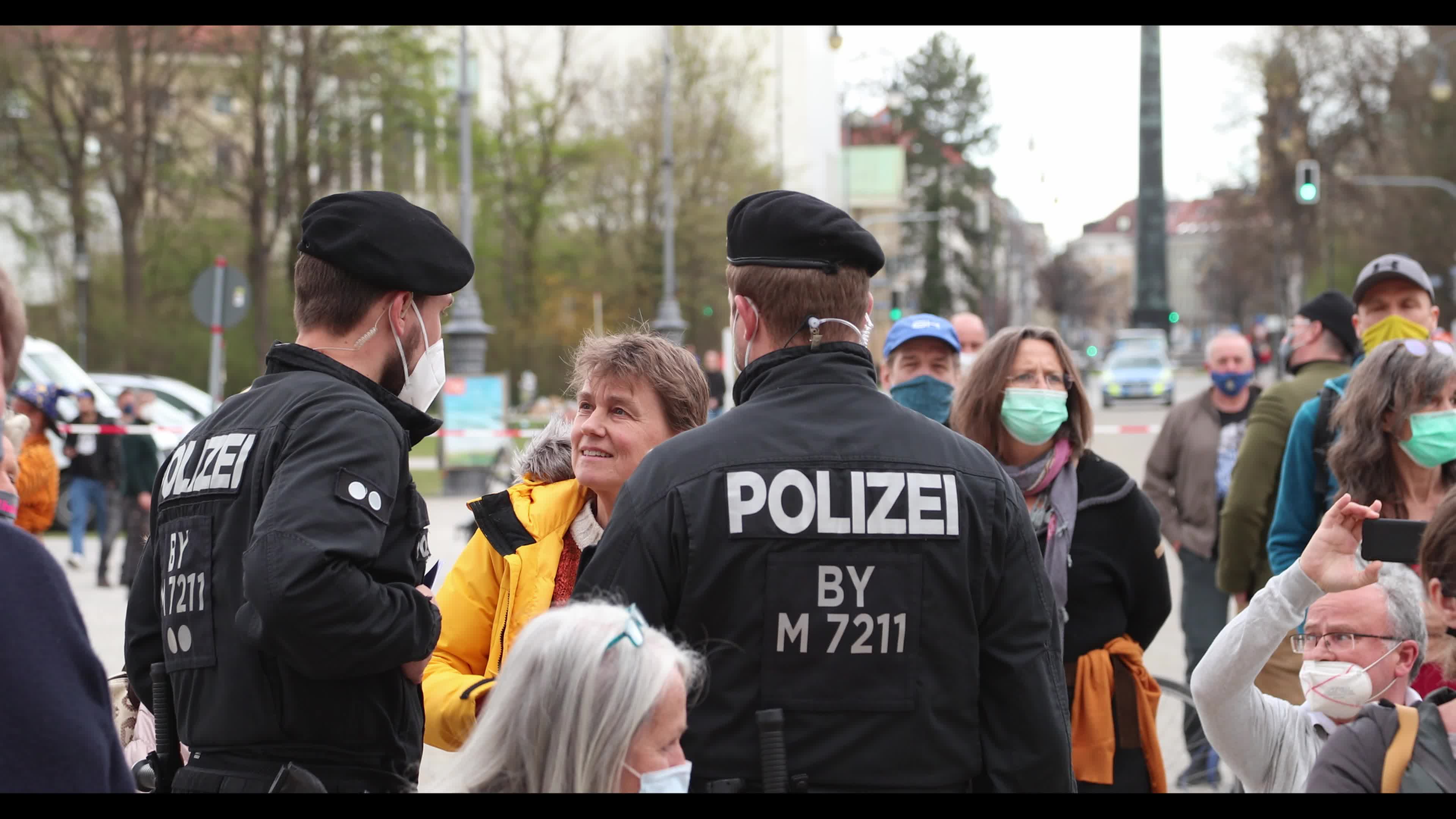 Hundreds lateral thinkers protest against the Lockdown in Munich, Germany