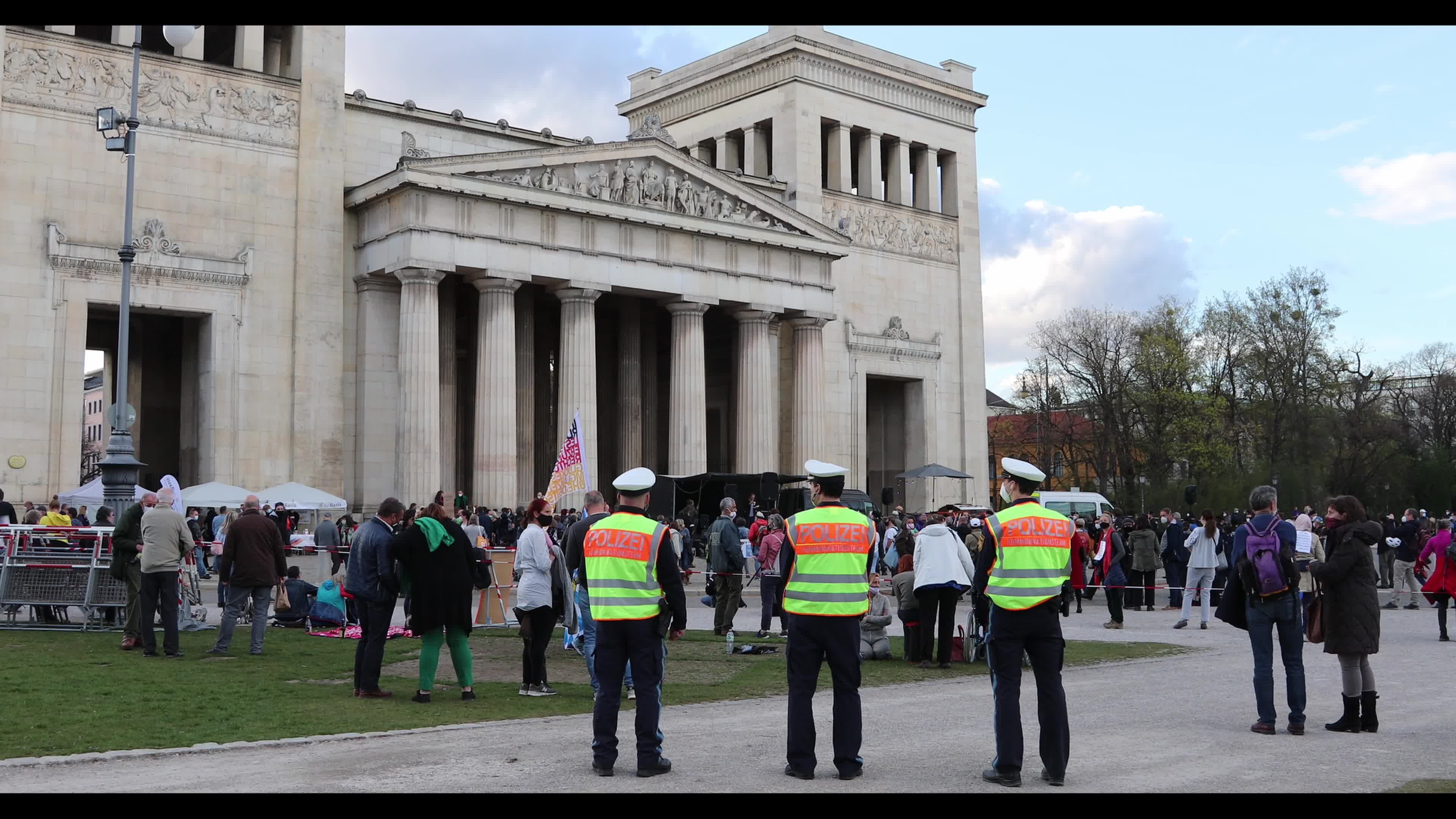 Hundreds lateral thinkers protest against the Lockdown in Munich, Germany