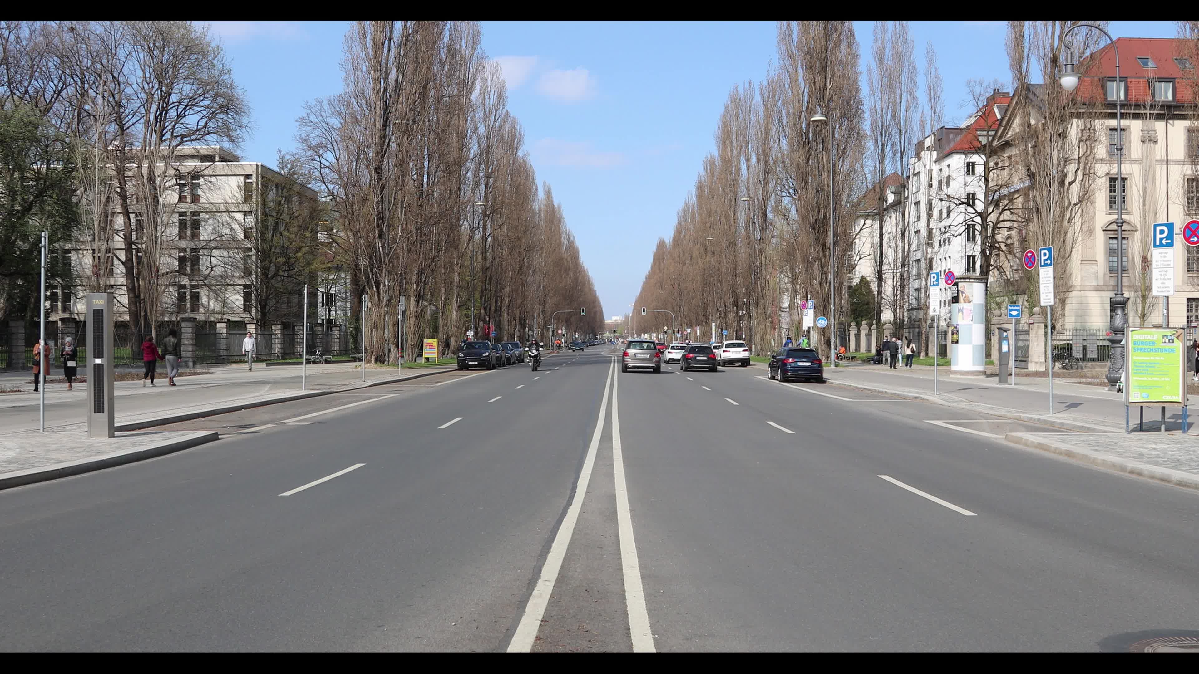 Traffic in Munich, Germany amid the Covid-19 pandemic