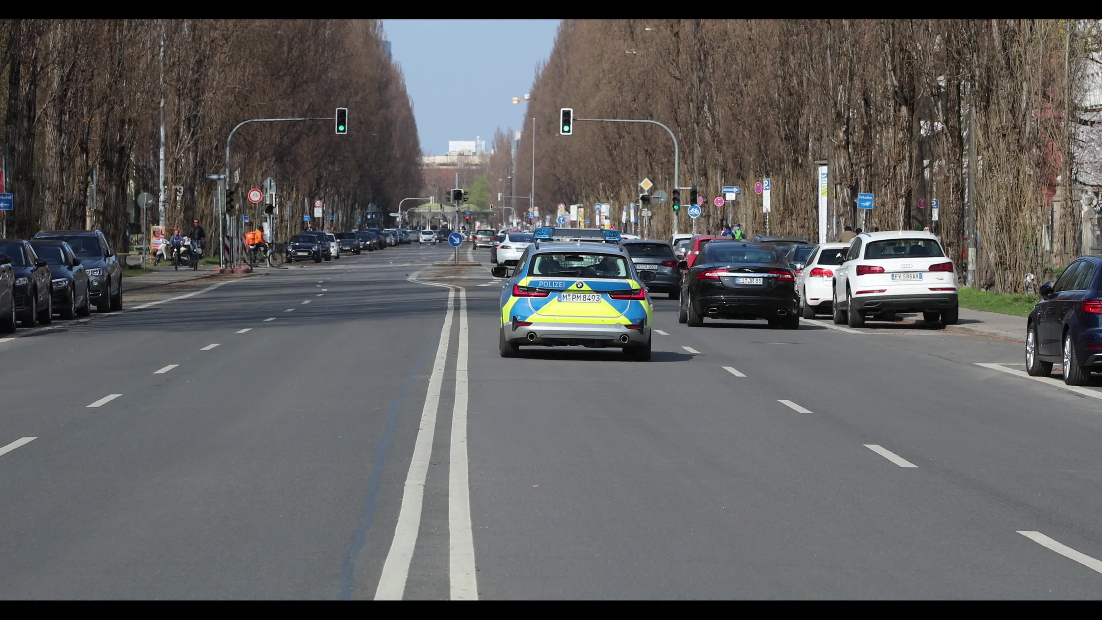 Traffic in Munich, Germany amid the Covid-19 pandemic
