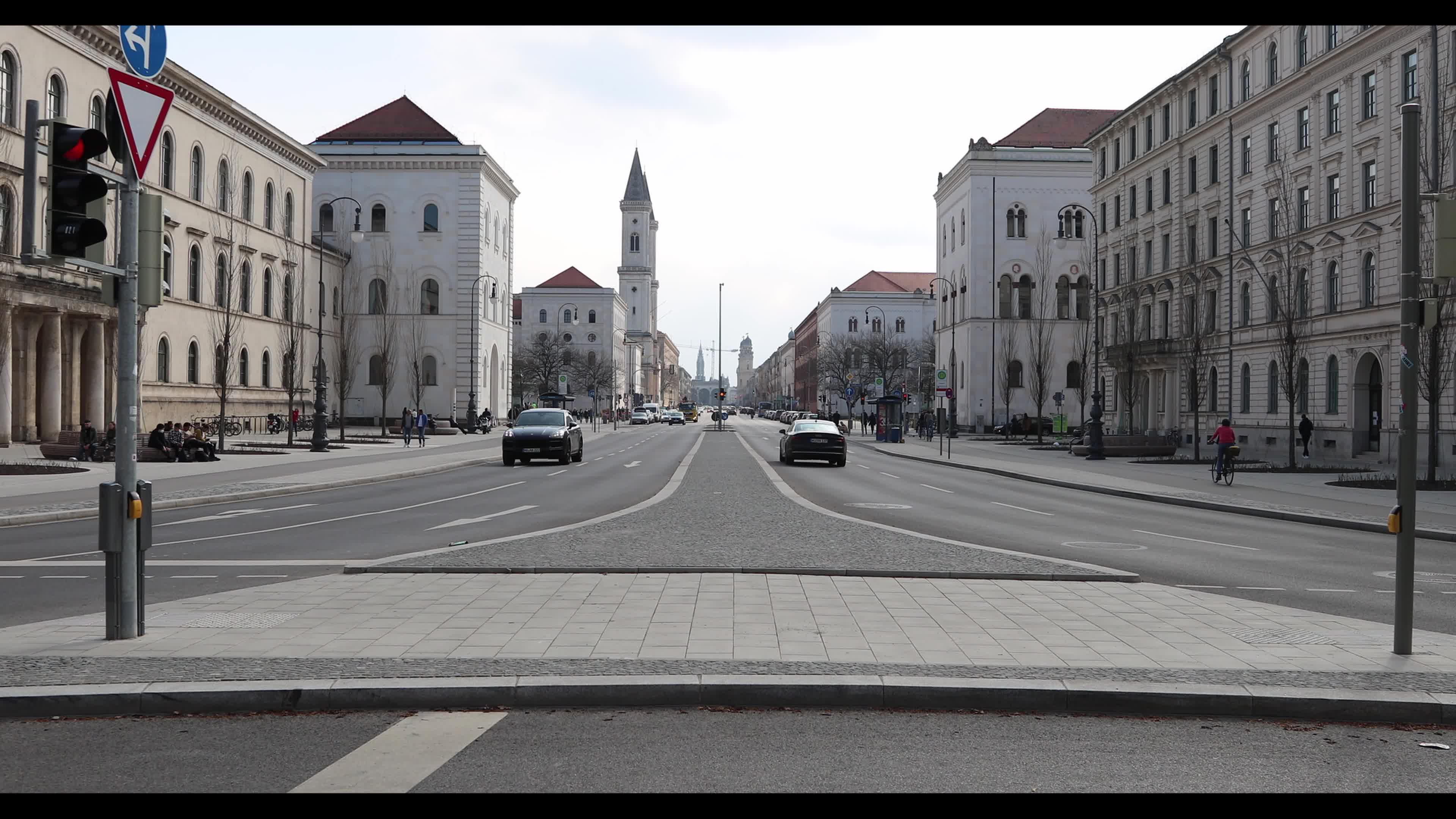 Traffic in Munich, Germany amid the Covid-19 pandemic