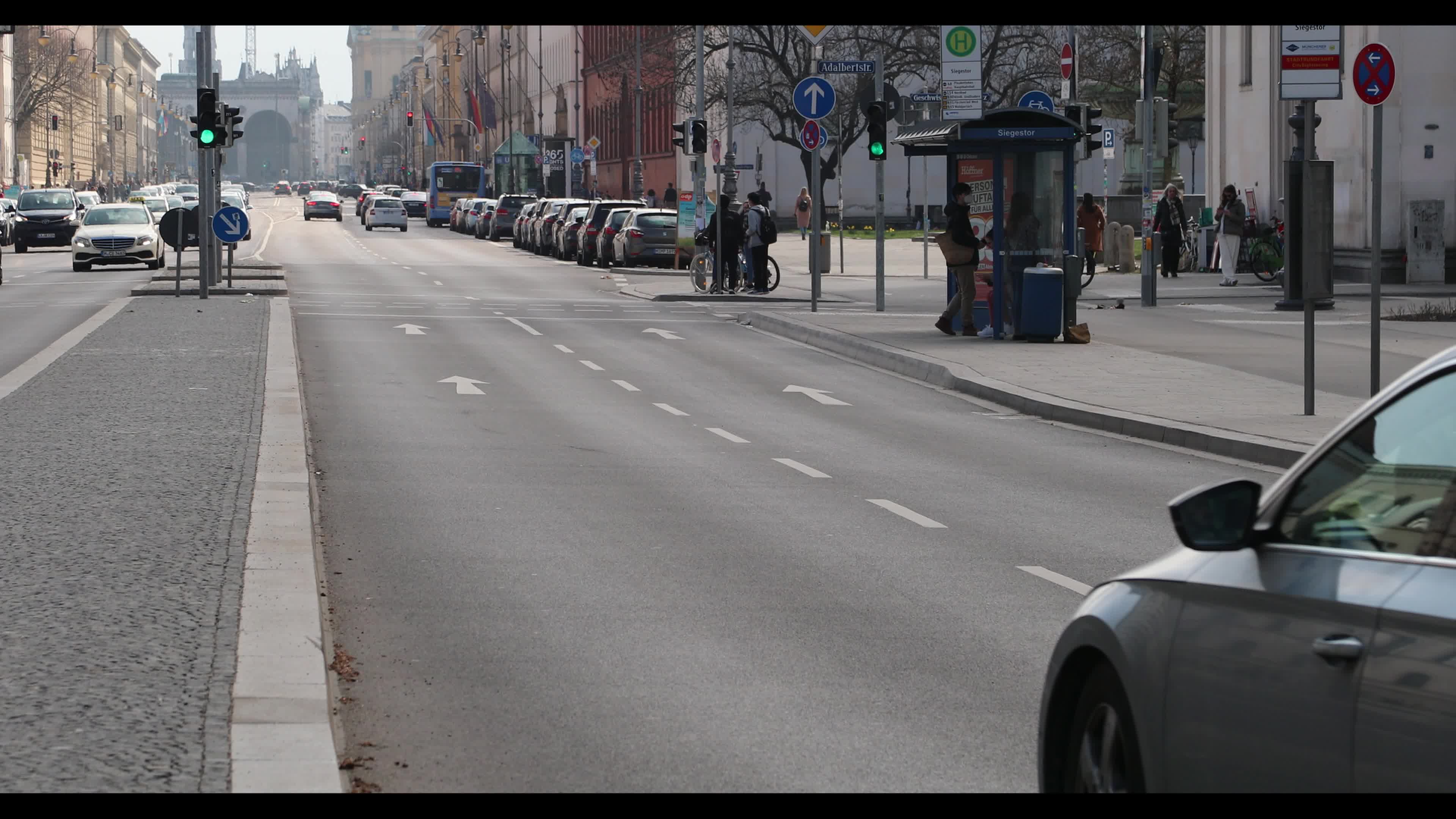 Traffic in Munich, Germany amid the Covid-19 pandemic