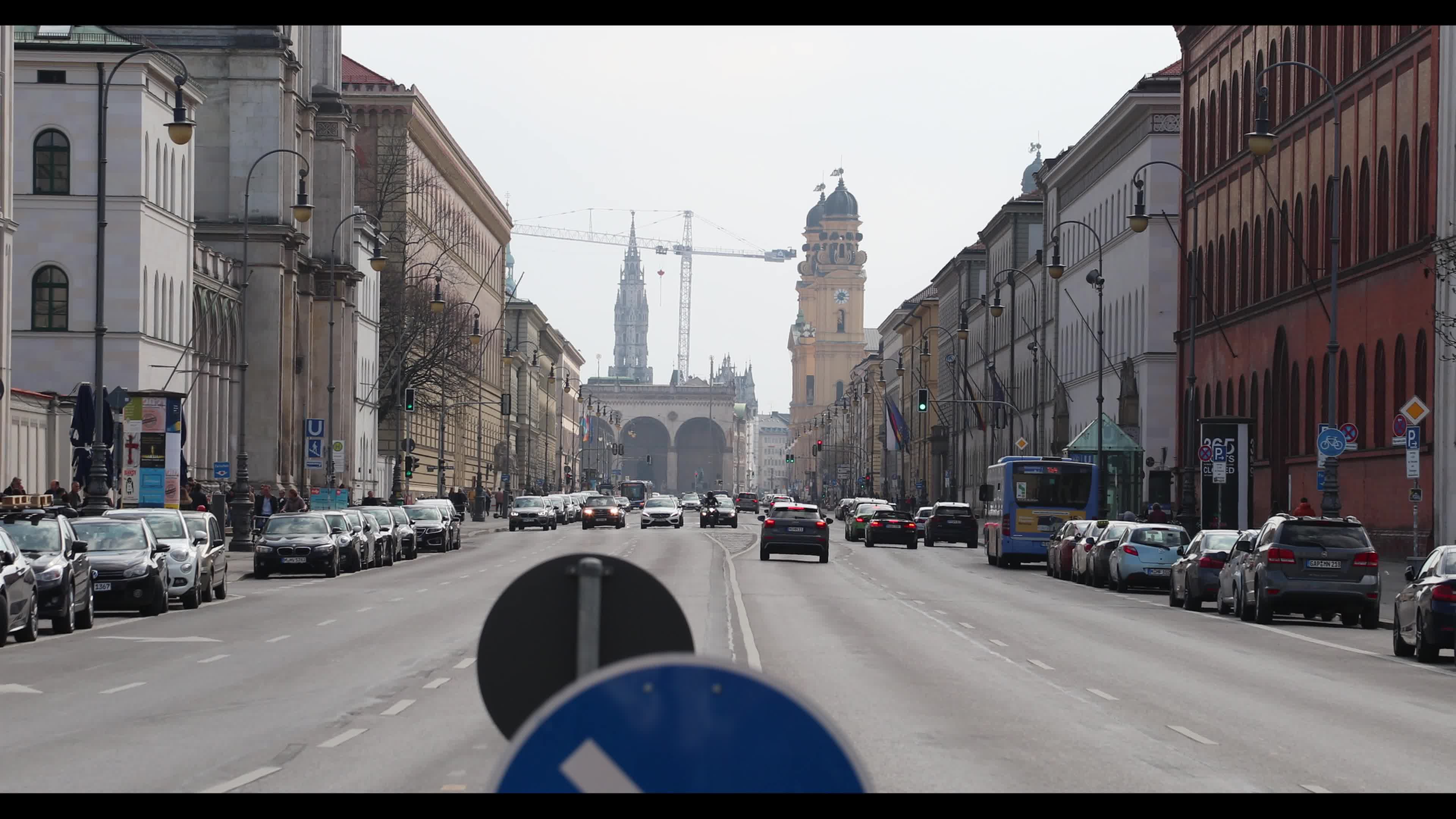 Traffic in Munich, Germany amid the Covid-19 pandemic