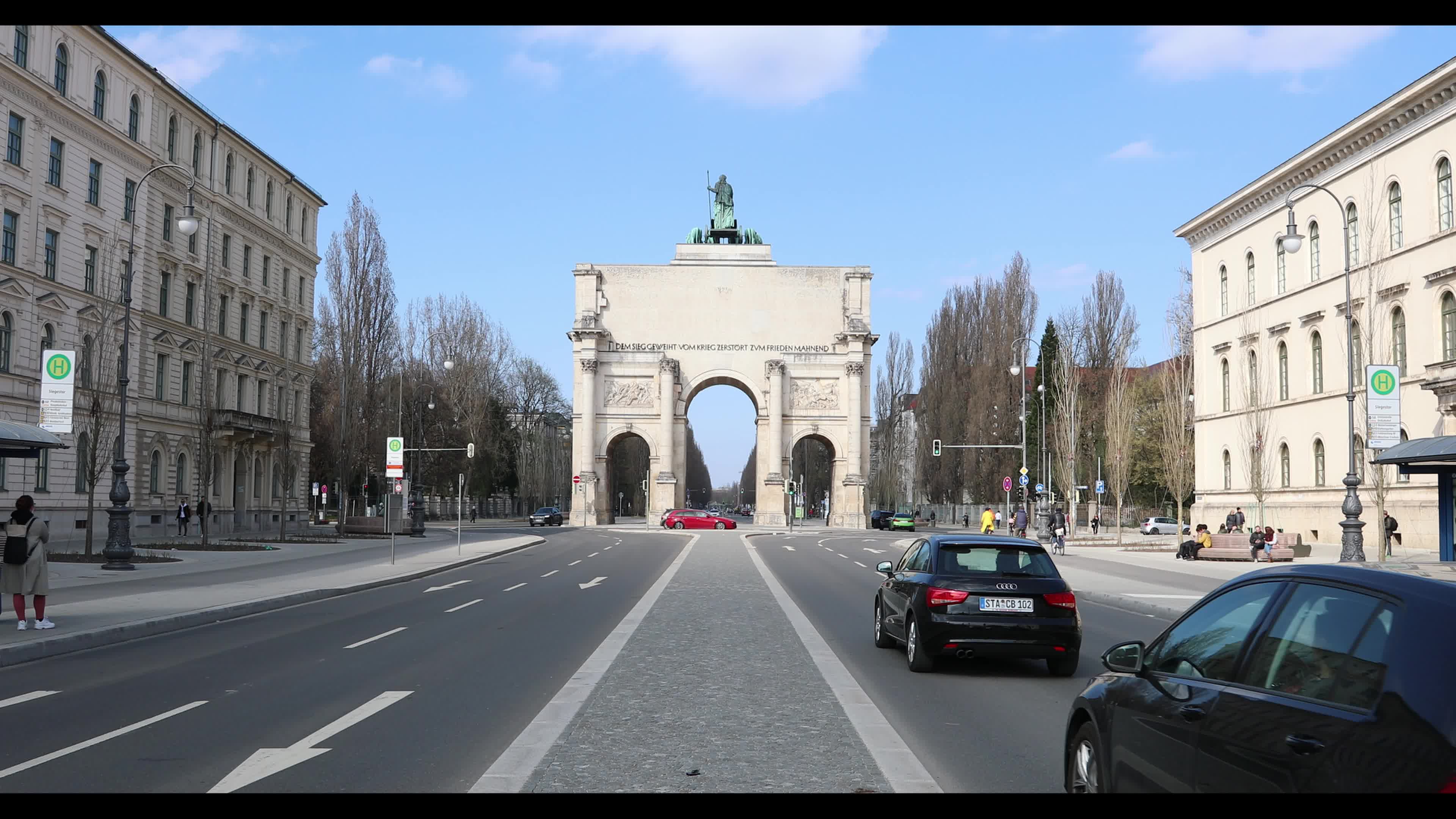 Traffic in Munich, Germany amid the Covid-19 pandemic
