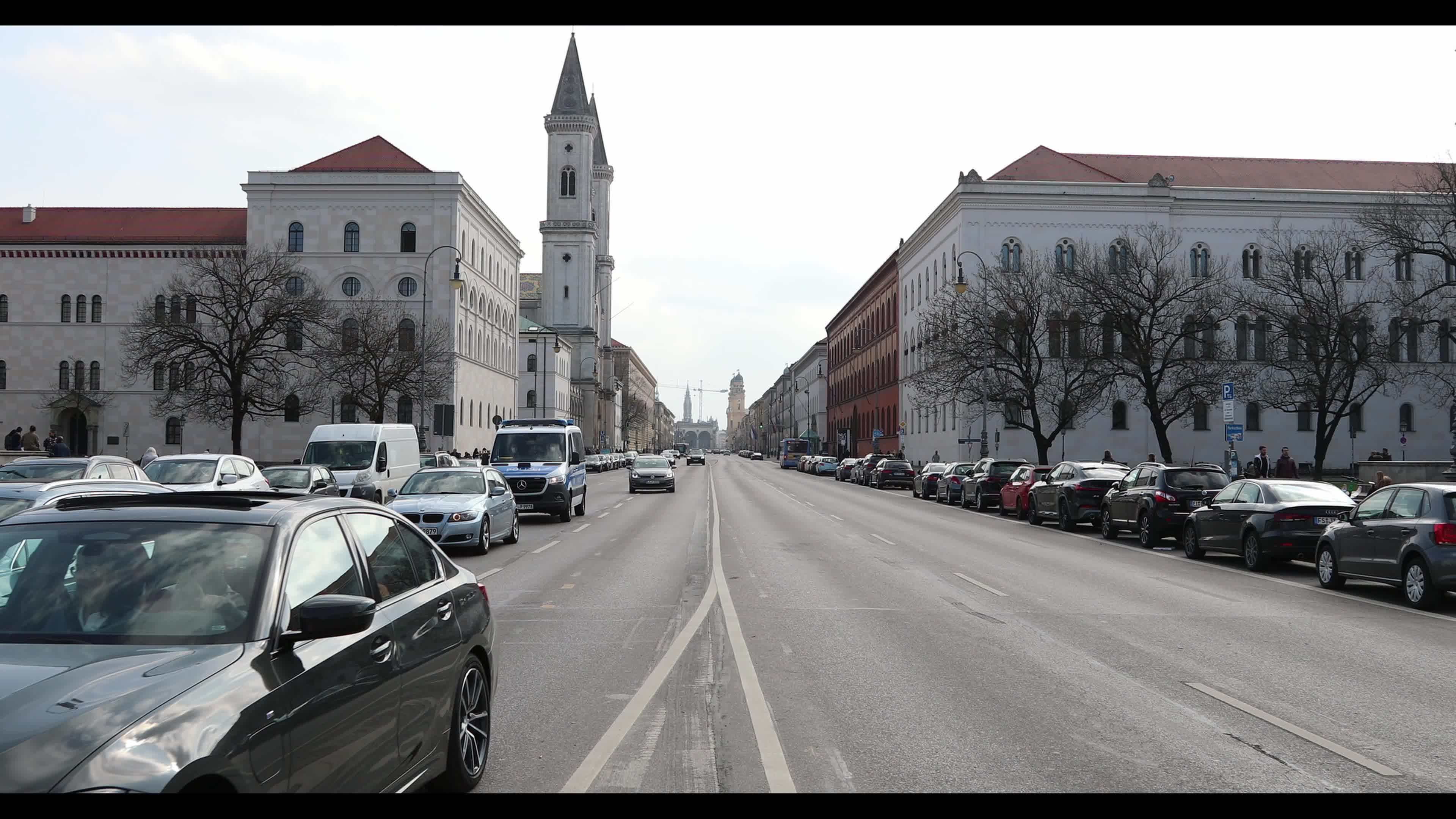 Traffic in Munich, Germany amid the Covid-19 pandemic