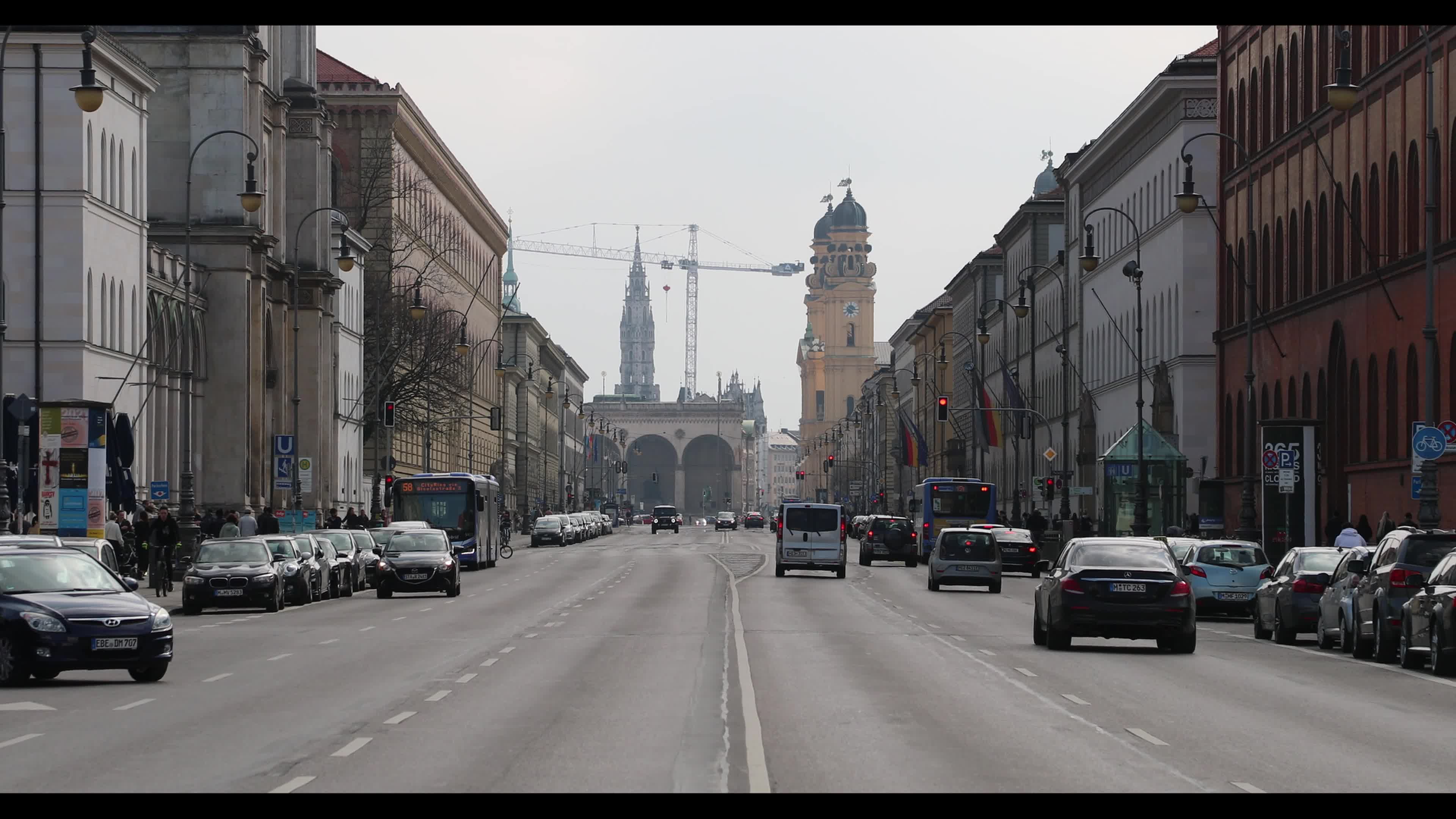 Traffic in Munich, Germany amid the Covid-19 pandemic