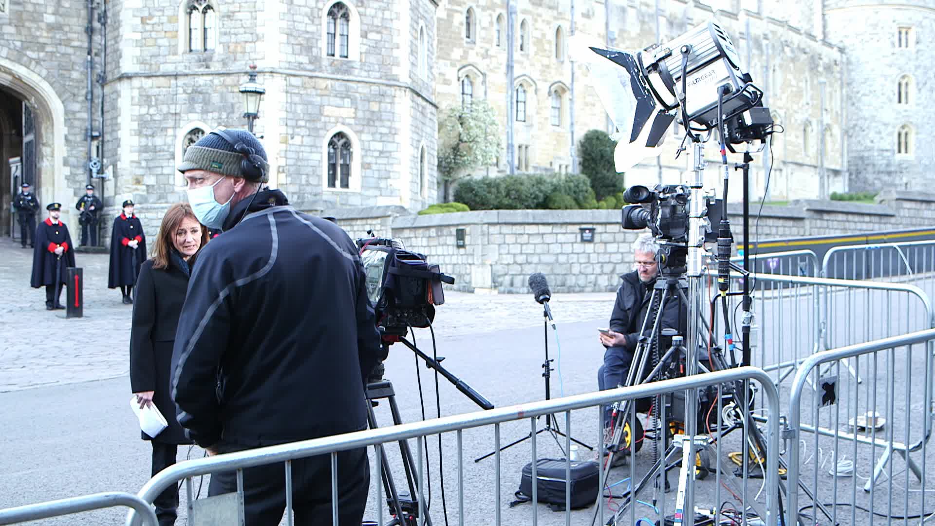 Media ahead the funeral of Prince Philip