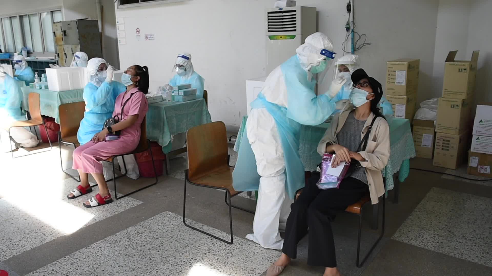 Coronavirus swab test in Bangkok