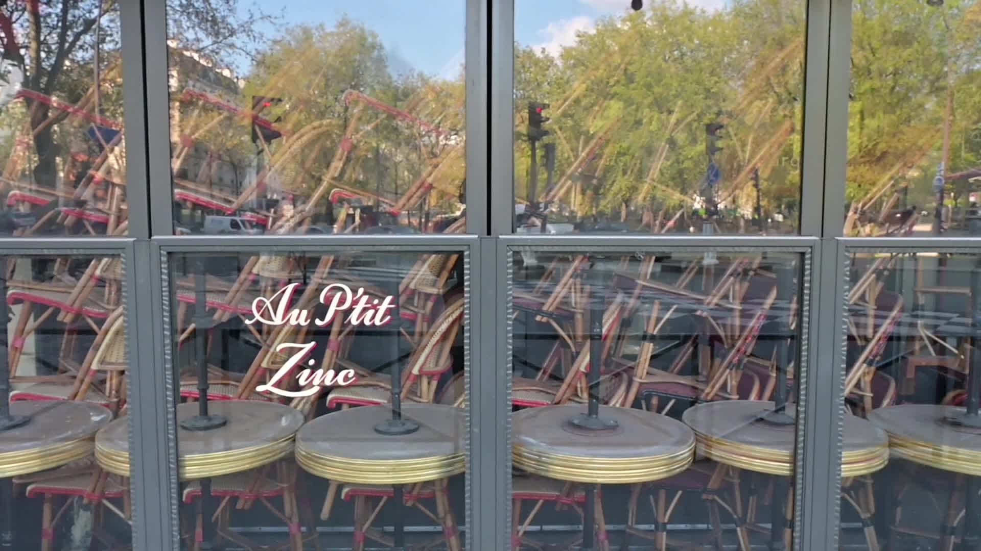 Restaurant closed in Paris amid the Covid-19 pandemic