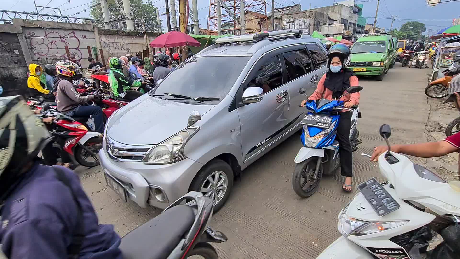 Traffic in South Tangerang, Indonesia amid the Covid-19 pandemic