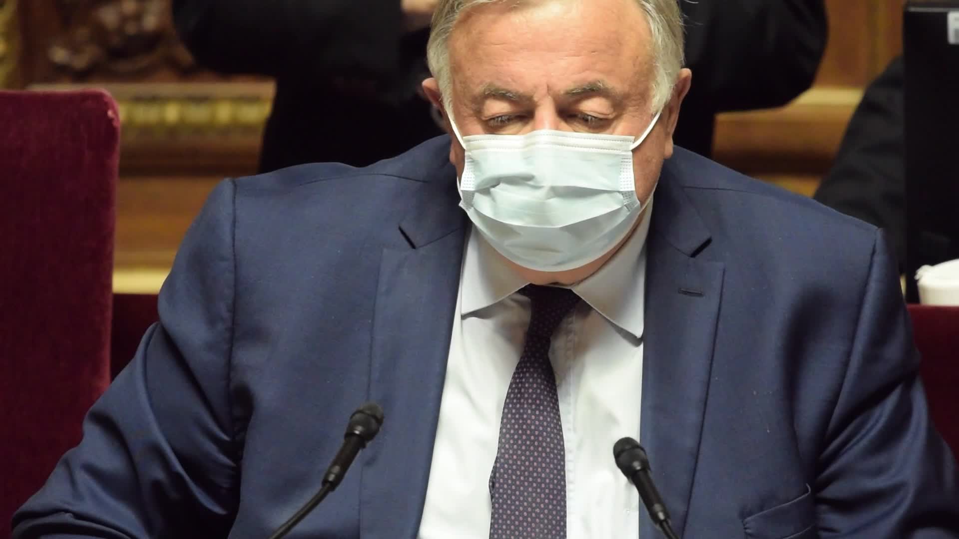 French Prime Minister Jean Castex delivers a speech at Senate