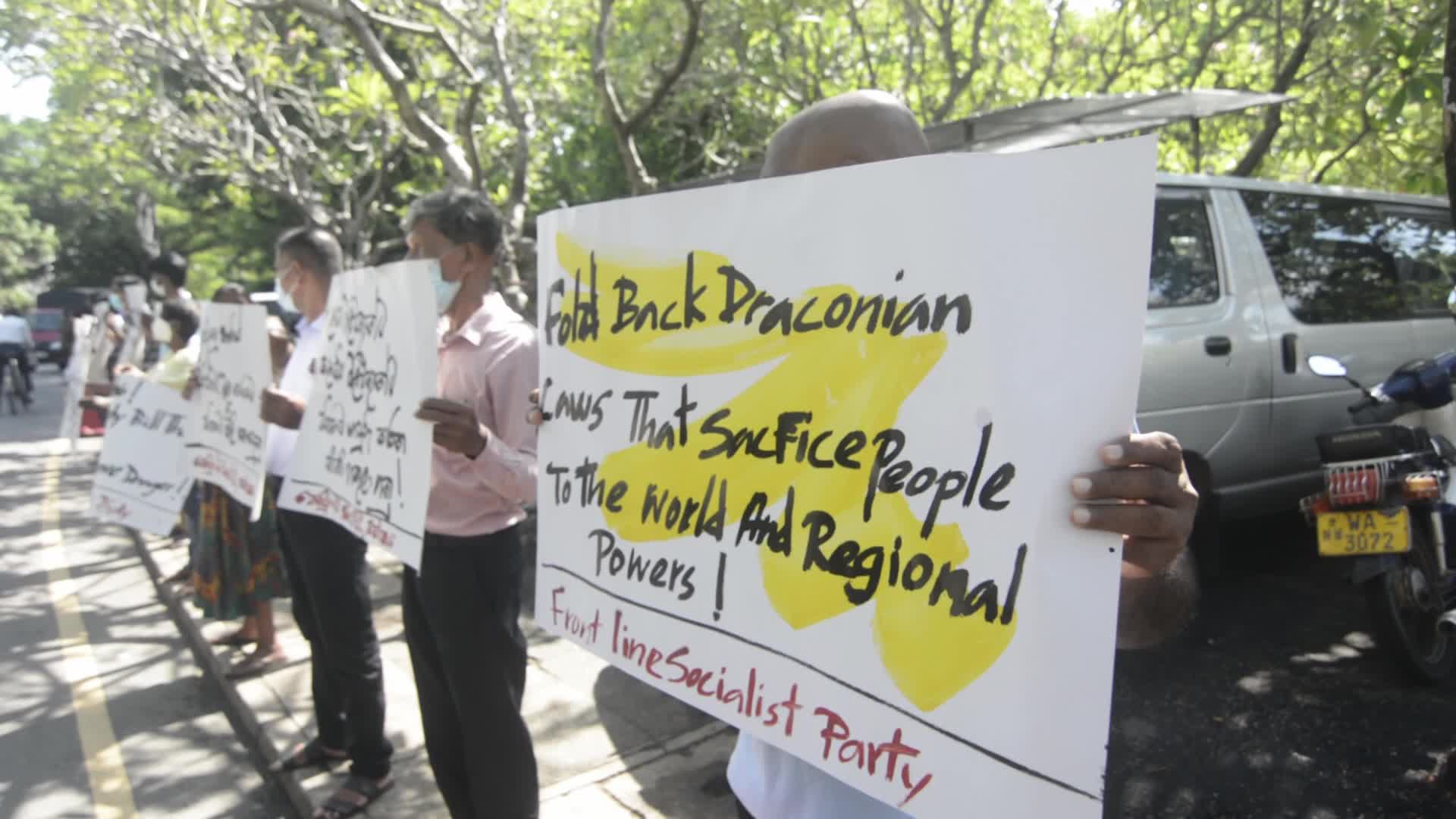 Protest against the port city Act in Colombo 