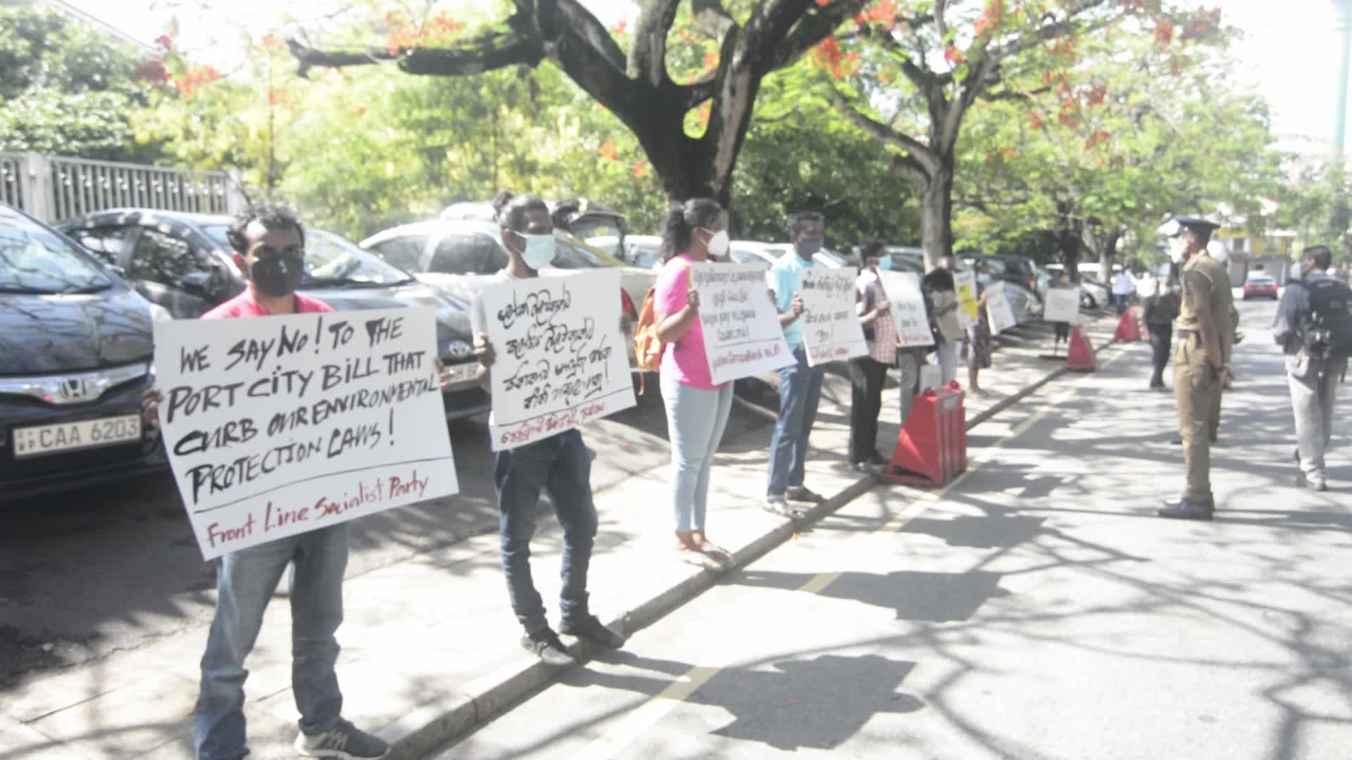 Protest against the port city Act in Colombo 