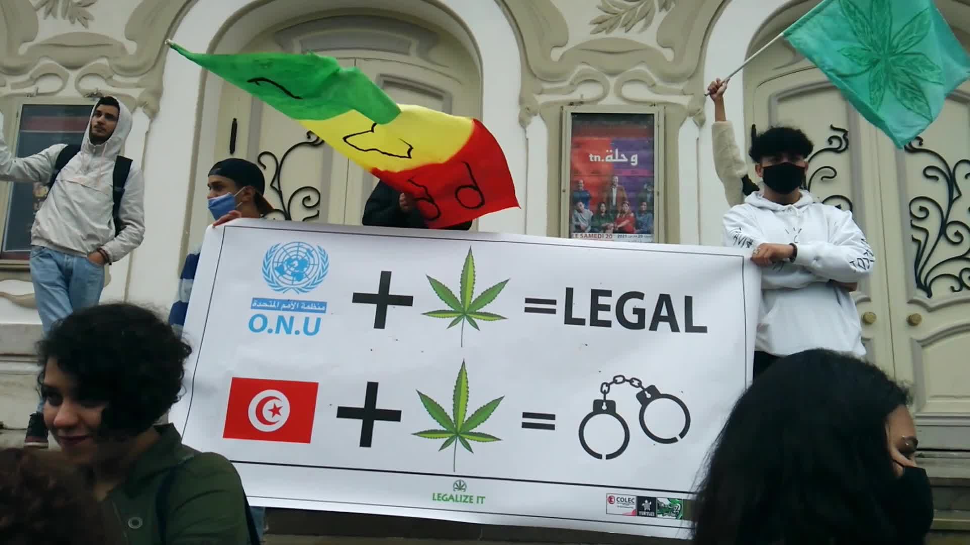 Demonstration Calls For Legalization Of Cannabis Use In Tunis