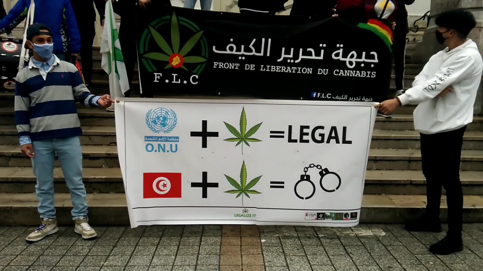 Demonstration Calls For Legalization Of Cannabis Use In Tunis
