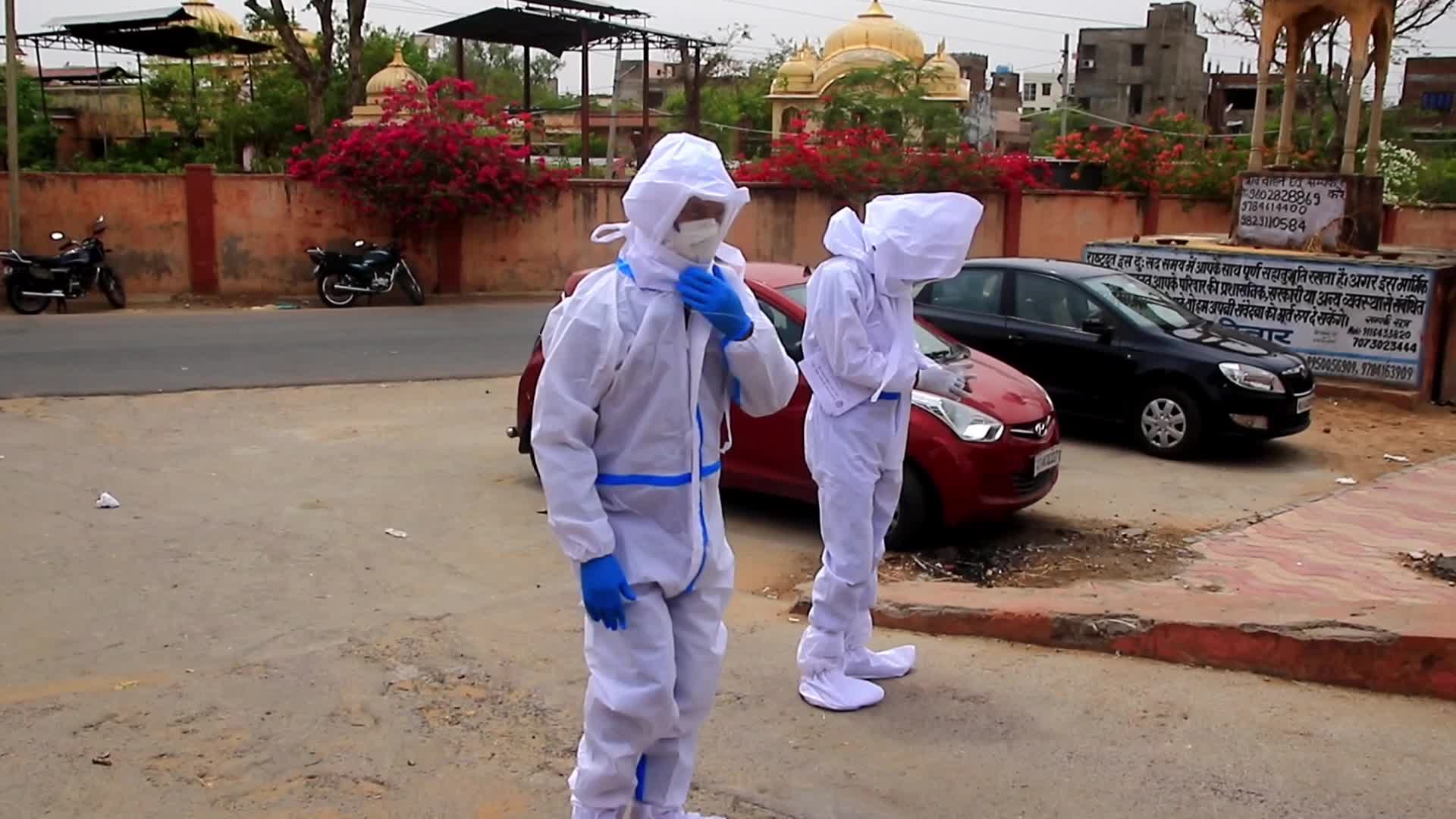 Cremation of Covid-19 deaths in Jaipur, India