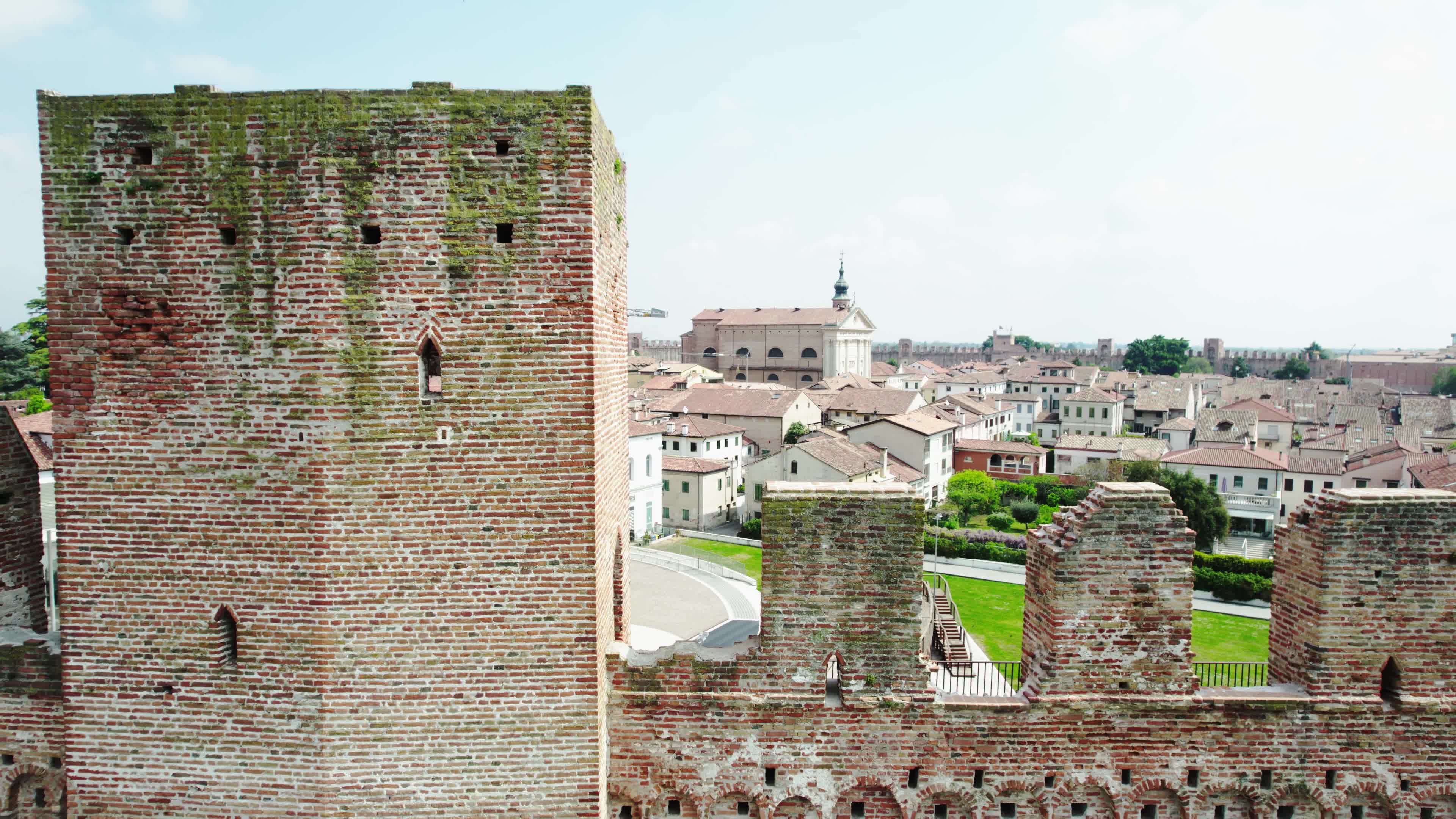 Drone view of the medieval walled city Cittadella