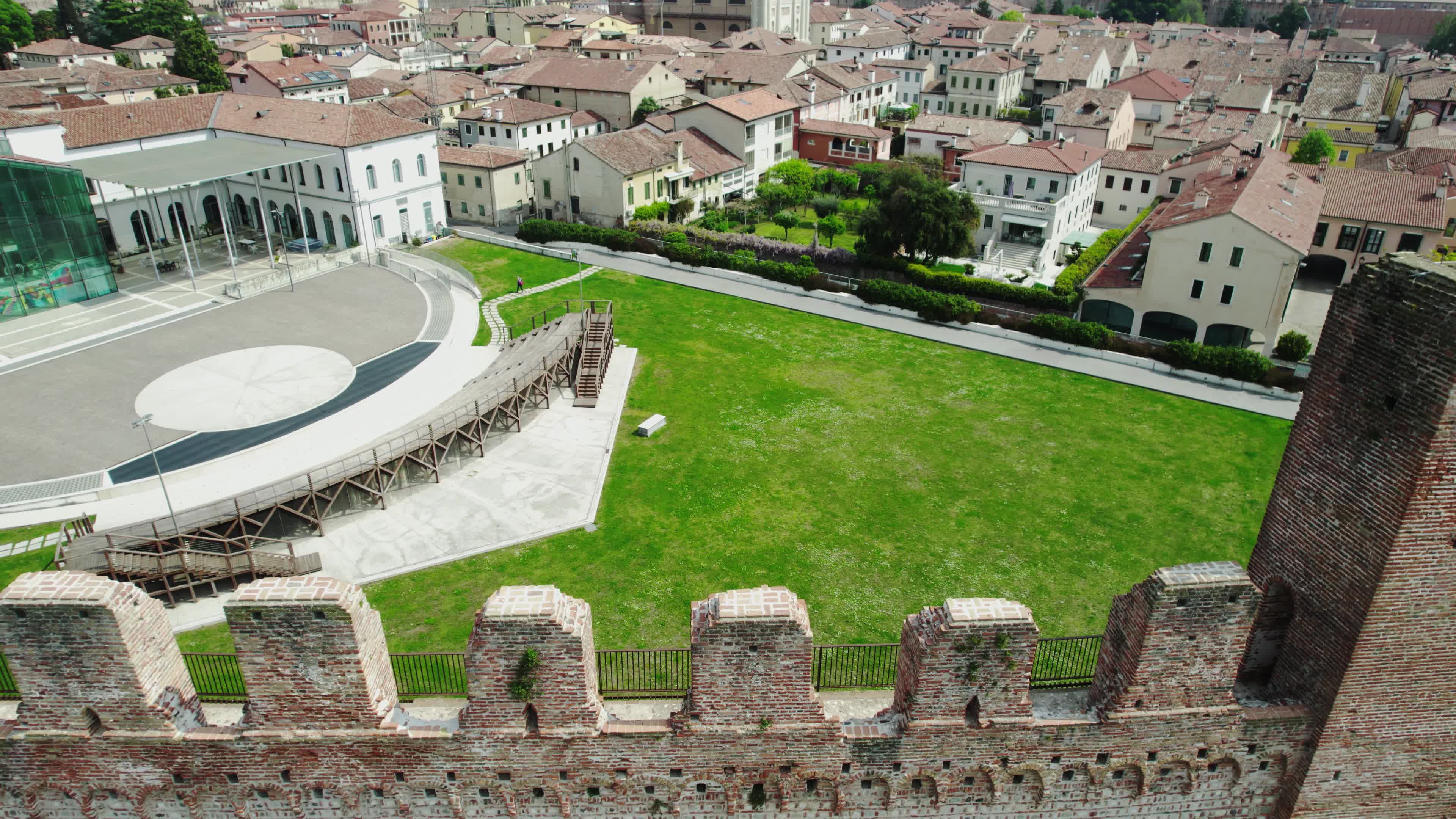 Drone view of the medieval walled city Cittadella