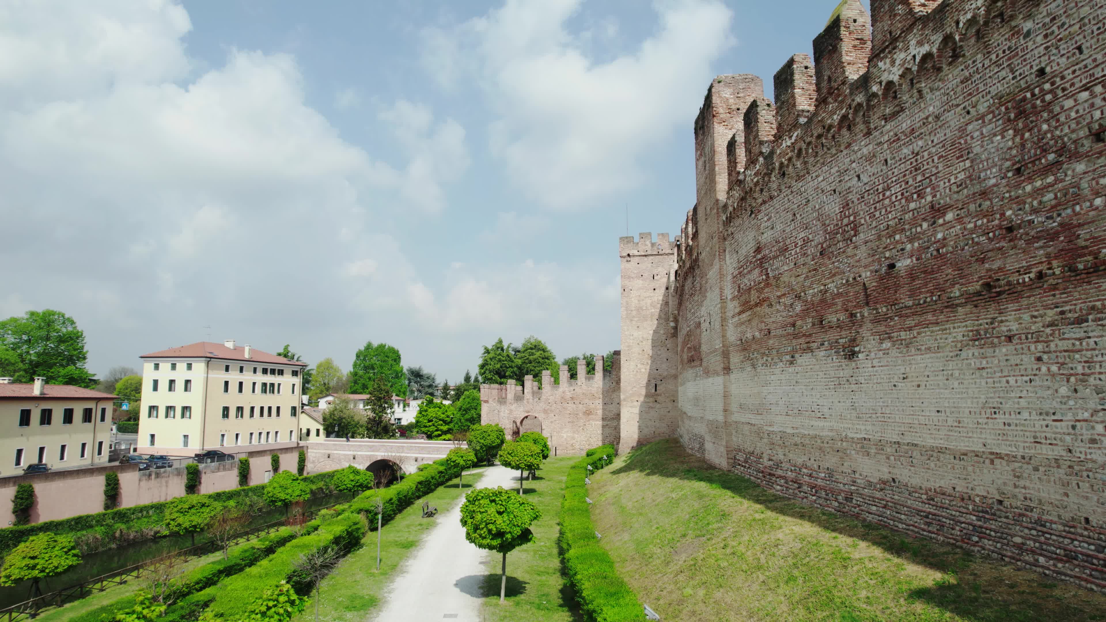 Drone view of the medieval walled city Cittadella