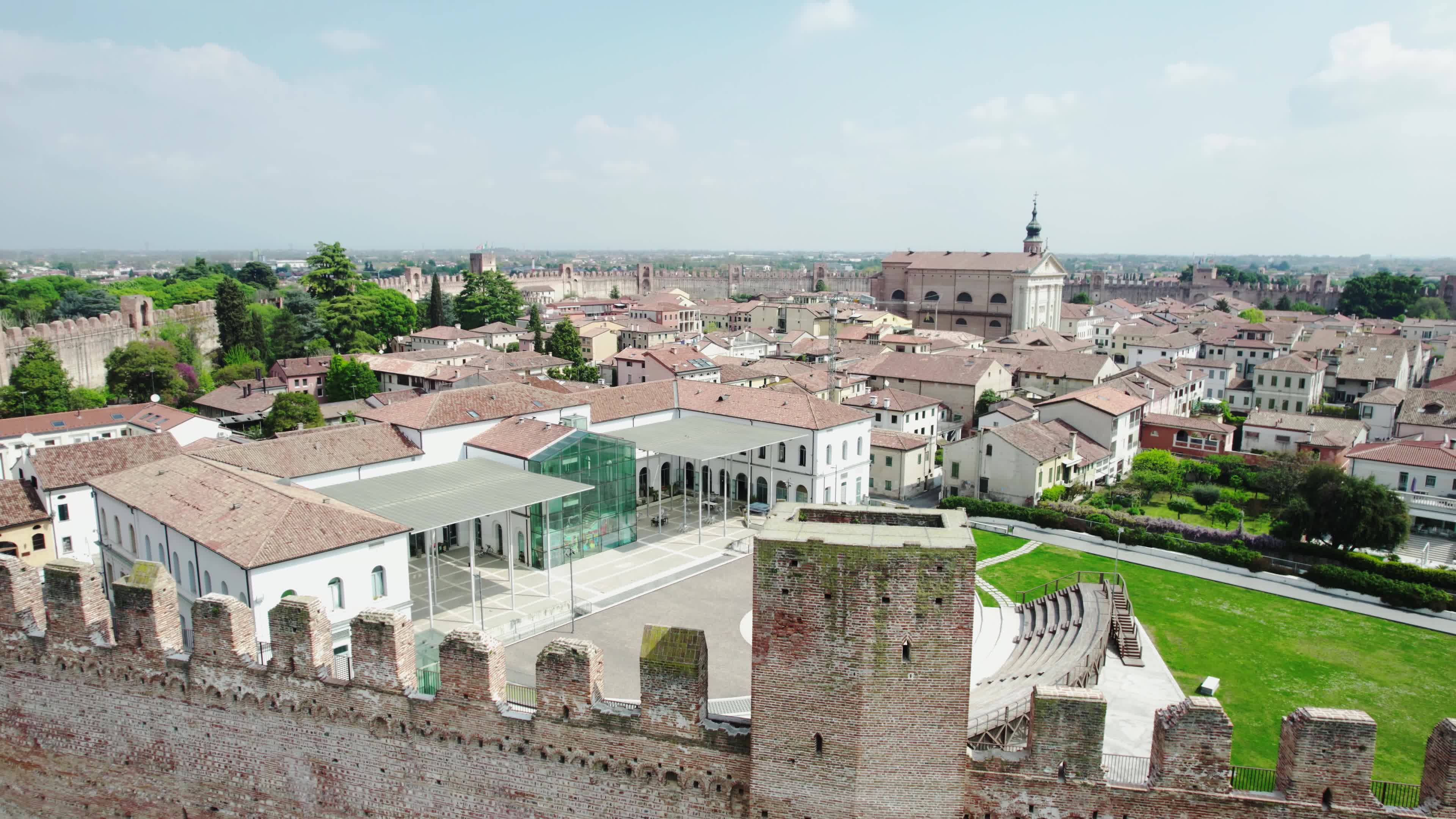 Drone view of the medieval walled city Cittadella