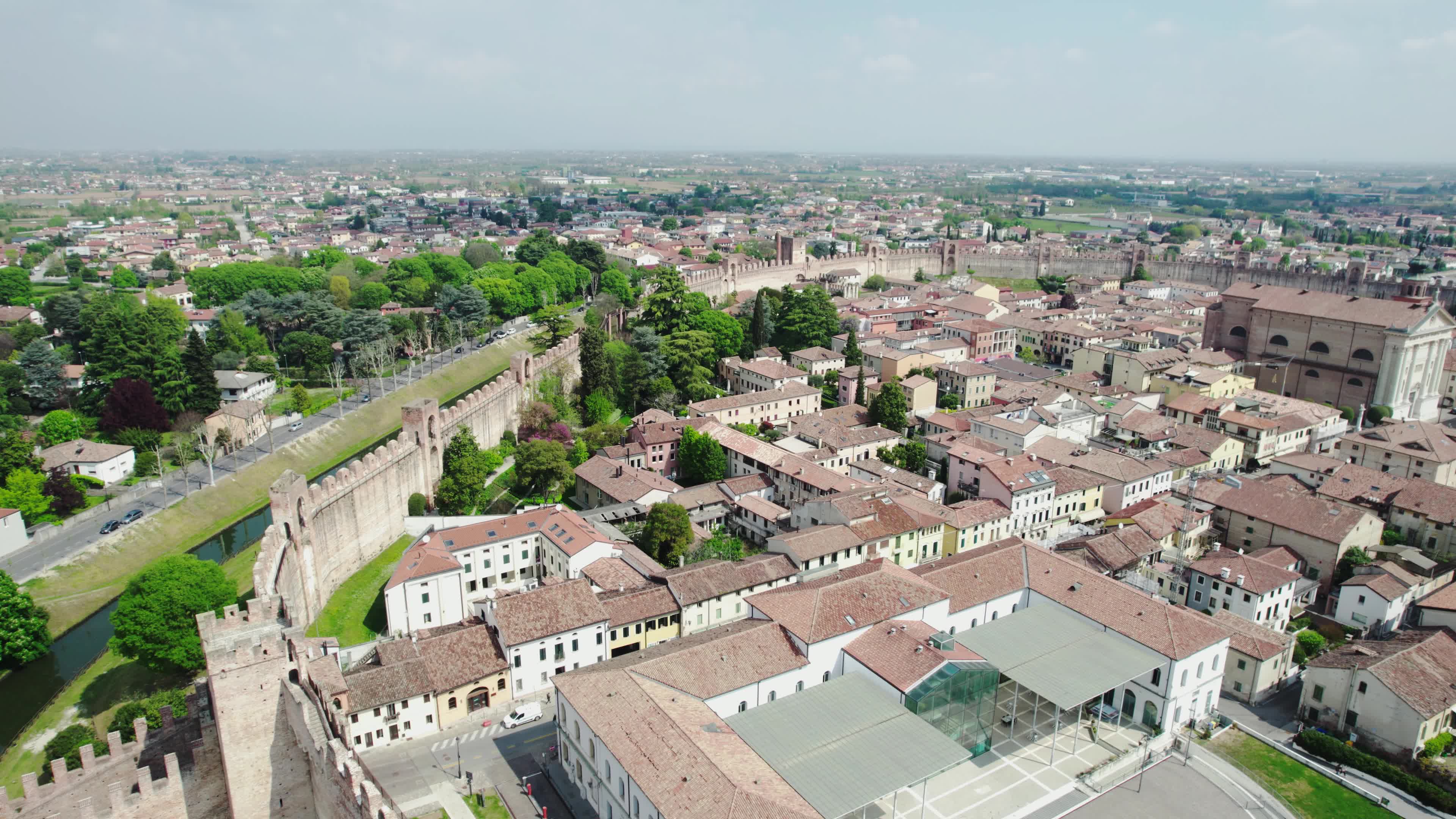 Drone view of the medieval walled city Cittadella