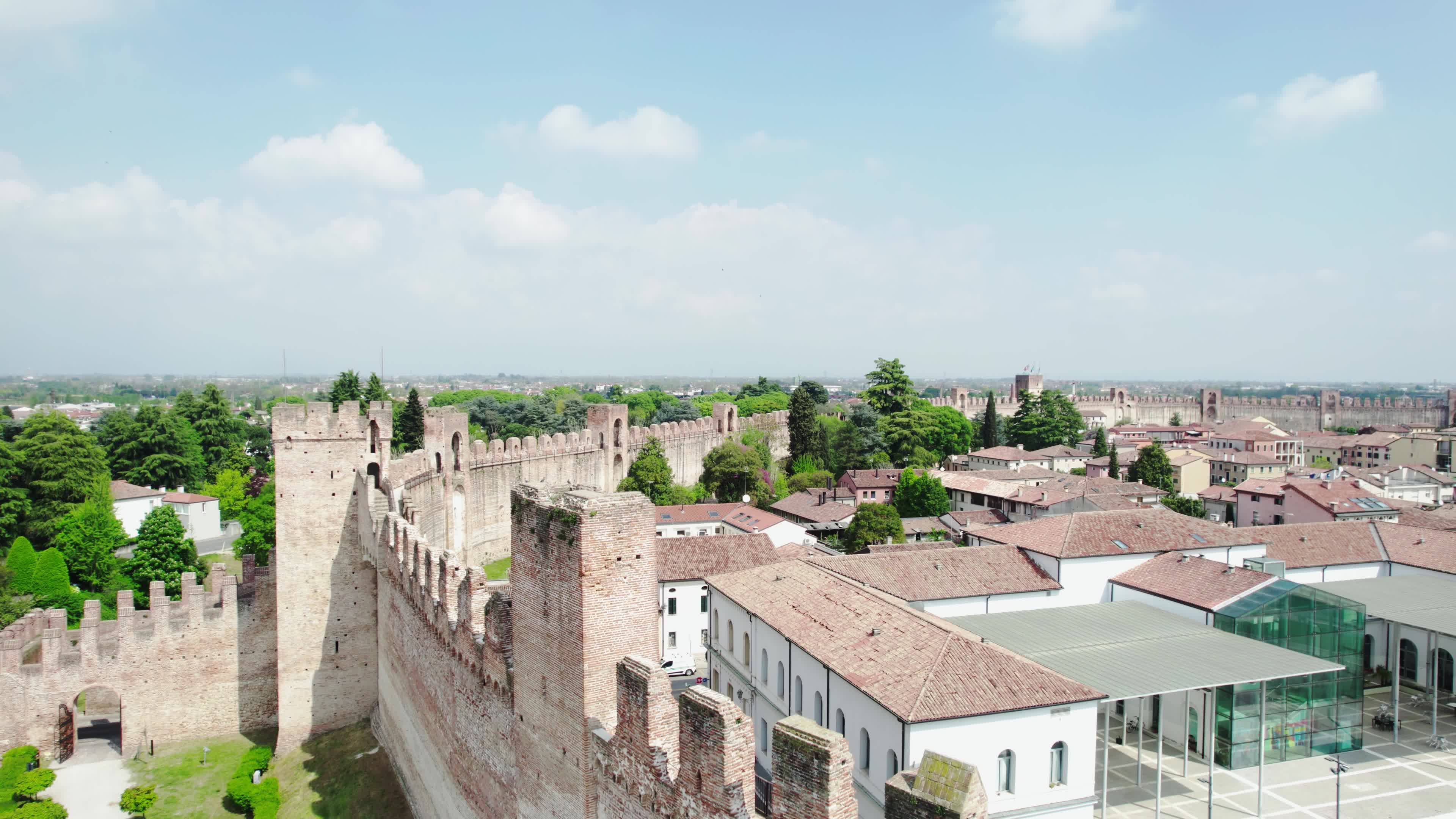 Drone view of the medieval walled city Cittadella