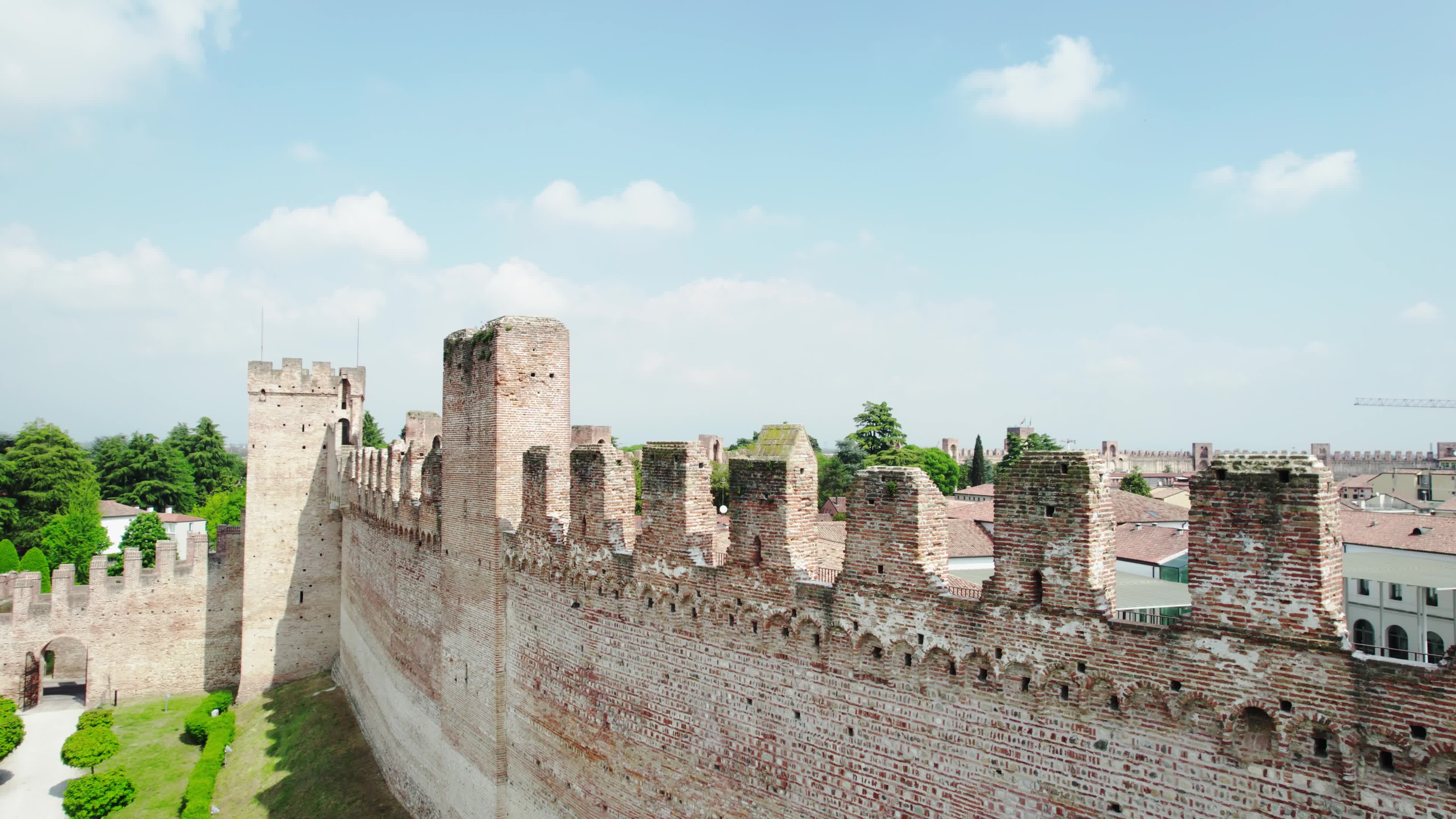 Drone view of the medieval walled city Cittadella
