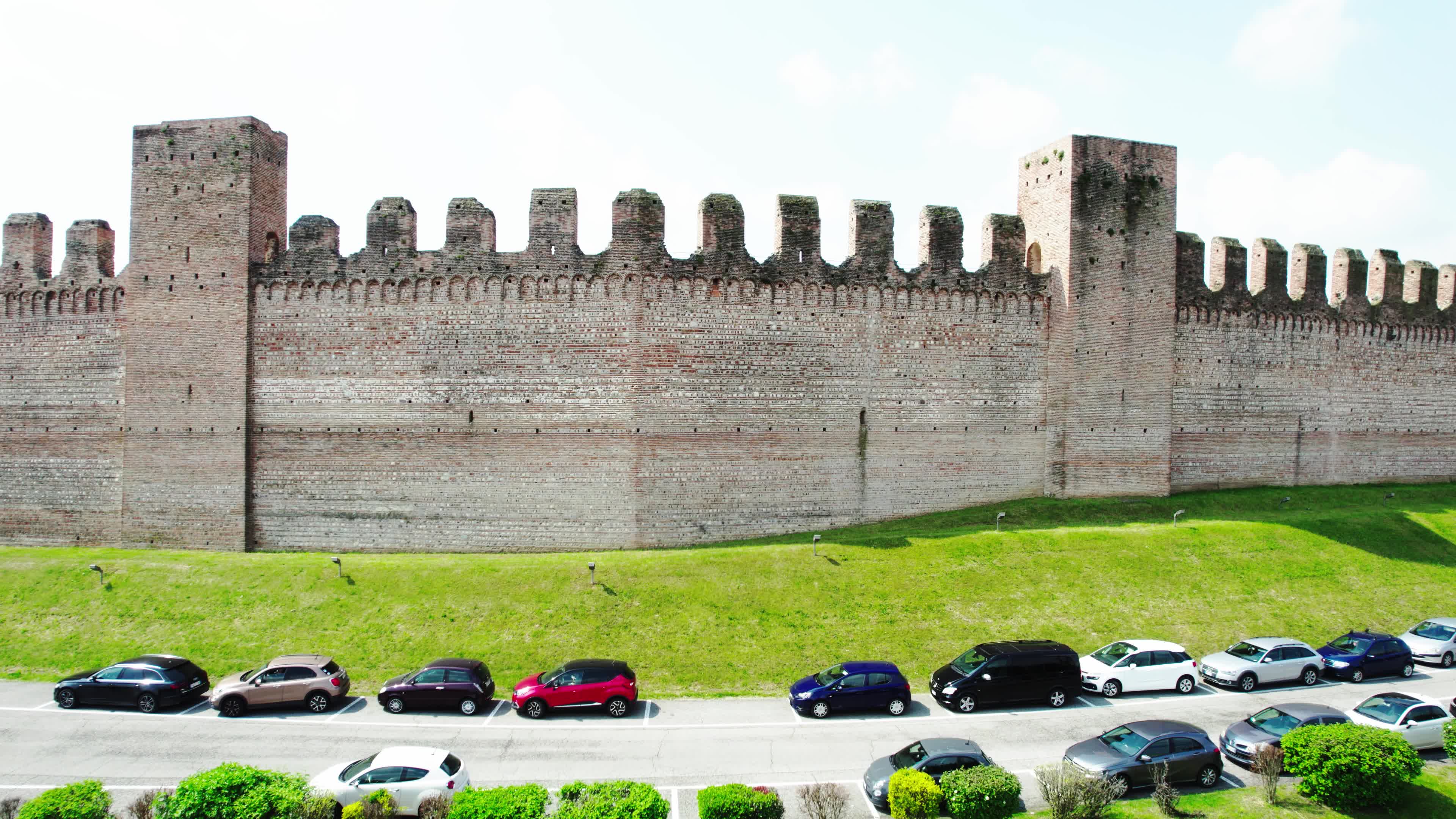 Drone view of the medieval walled city Cittadella