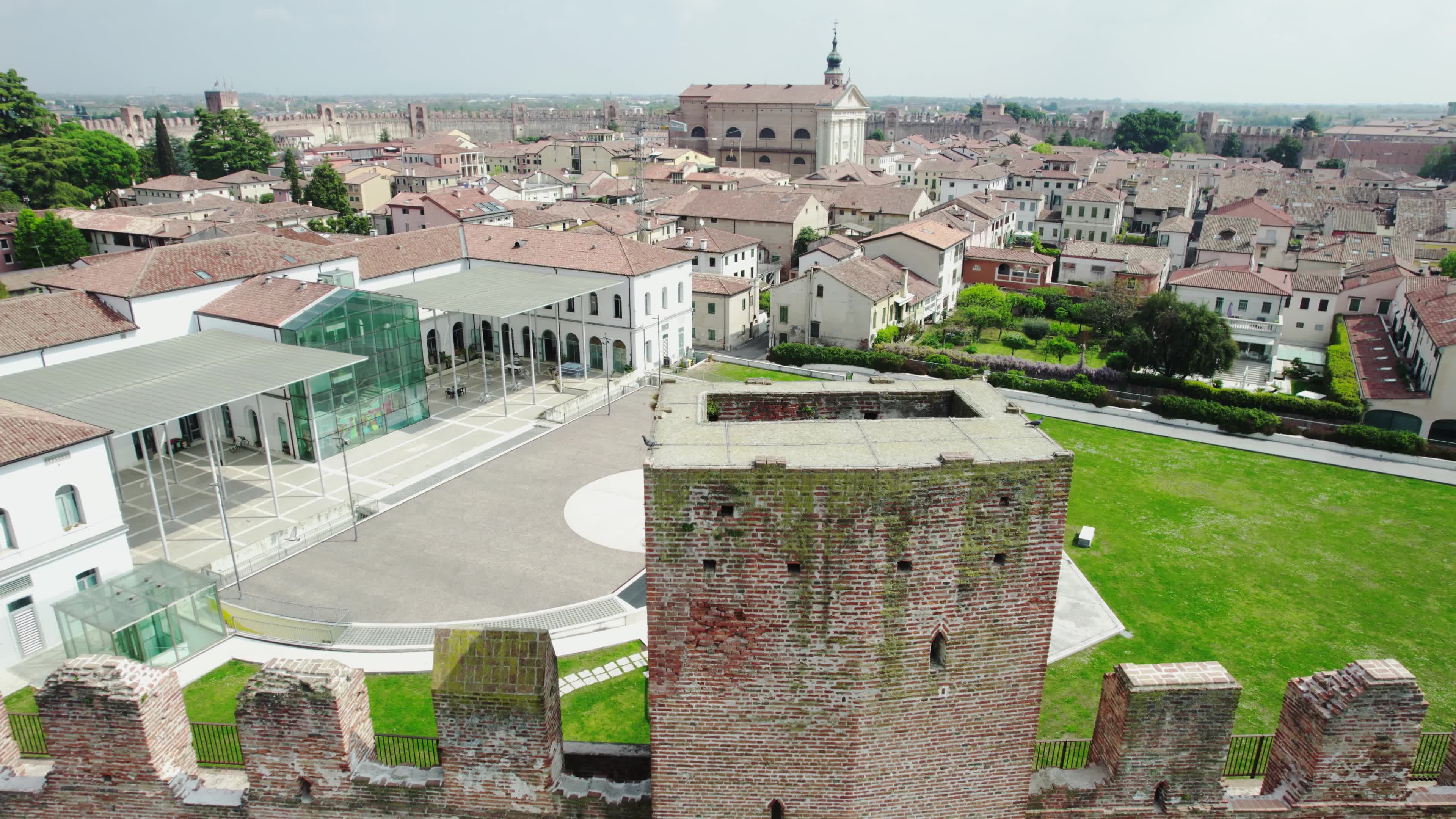 Drone view of the medieval walled city Cittadella